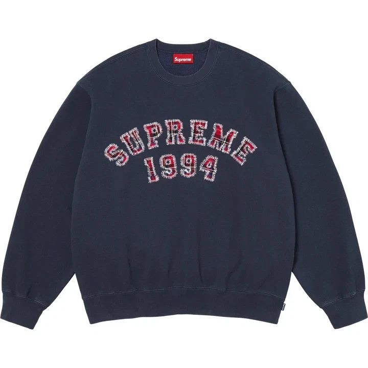 Supreme Supreme Plaid Arc Crewneck Navy Medium Size US M / EU 48-50 / 2 - 1 Thumbnail