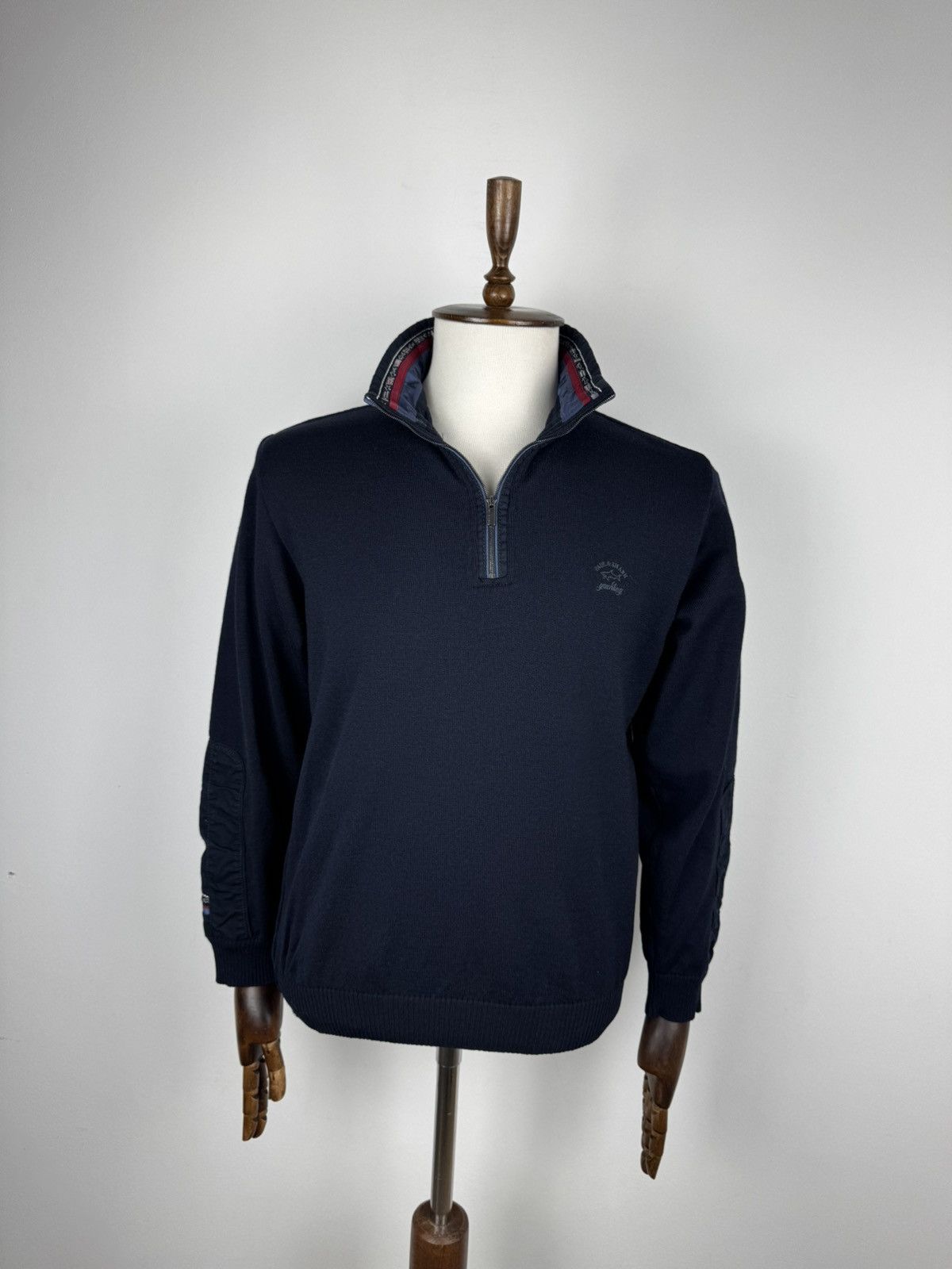 Paul & Shark × Vintage Men’s Vintage Paul Shark Half Zip Wool Sweater Pullover Size US M / EU 48-50 / 2 - 1 Thumbnail