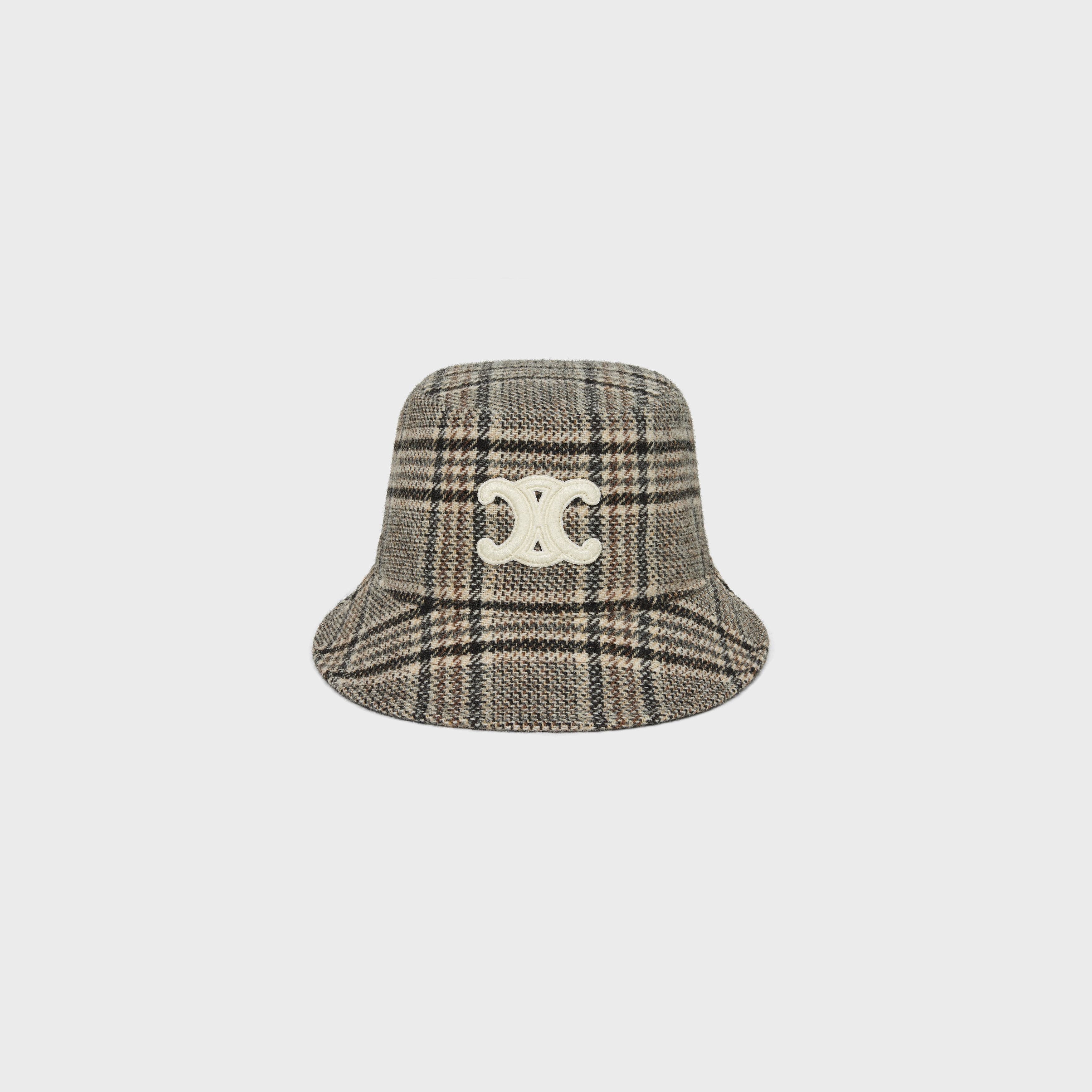 Celine triomphe bucket hat in checked wool Size ONE SIZE - 1 Thumbnail