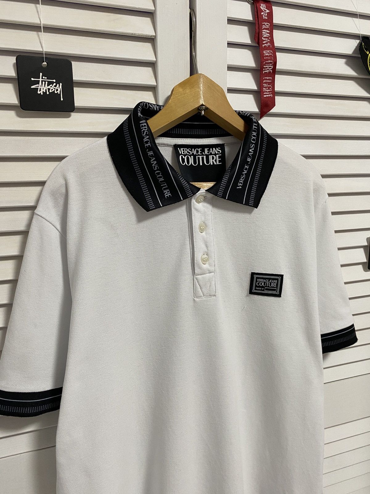 Versace 🤍 Vintage Polo Versace Jeans Couture Monogram Neck Size US M / EU 48-50 / 2 - 2 Thumbnail