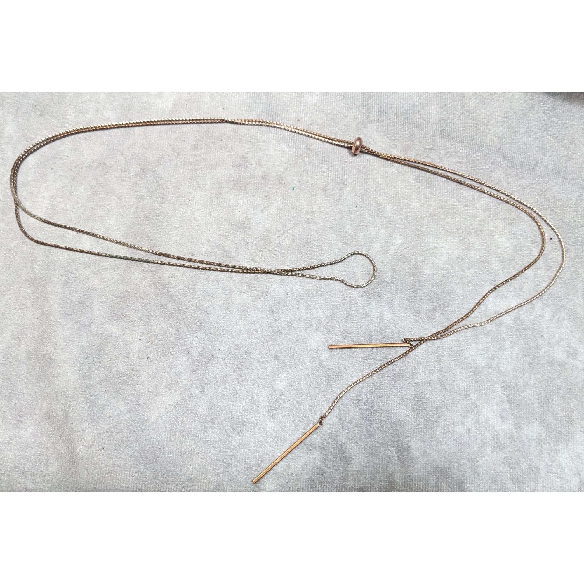 Other Minimalist Gold Tone Bolo Chain Necklace With Pillar Ends Size ONE SIZE - 5 Thumbnail
