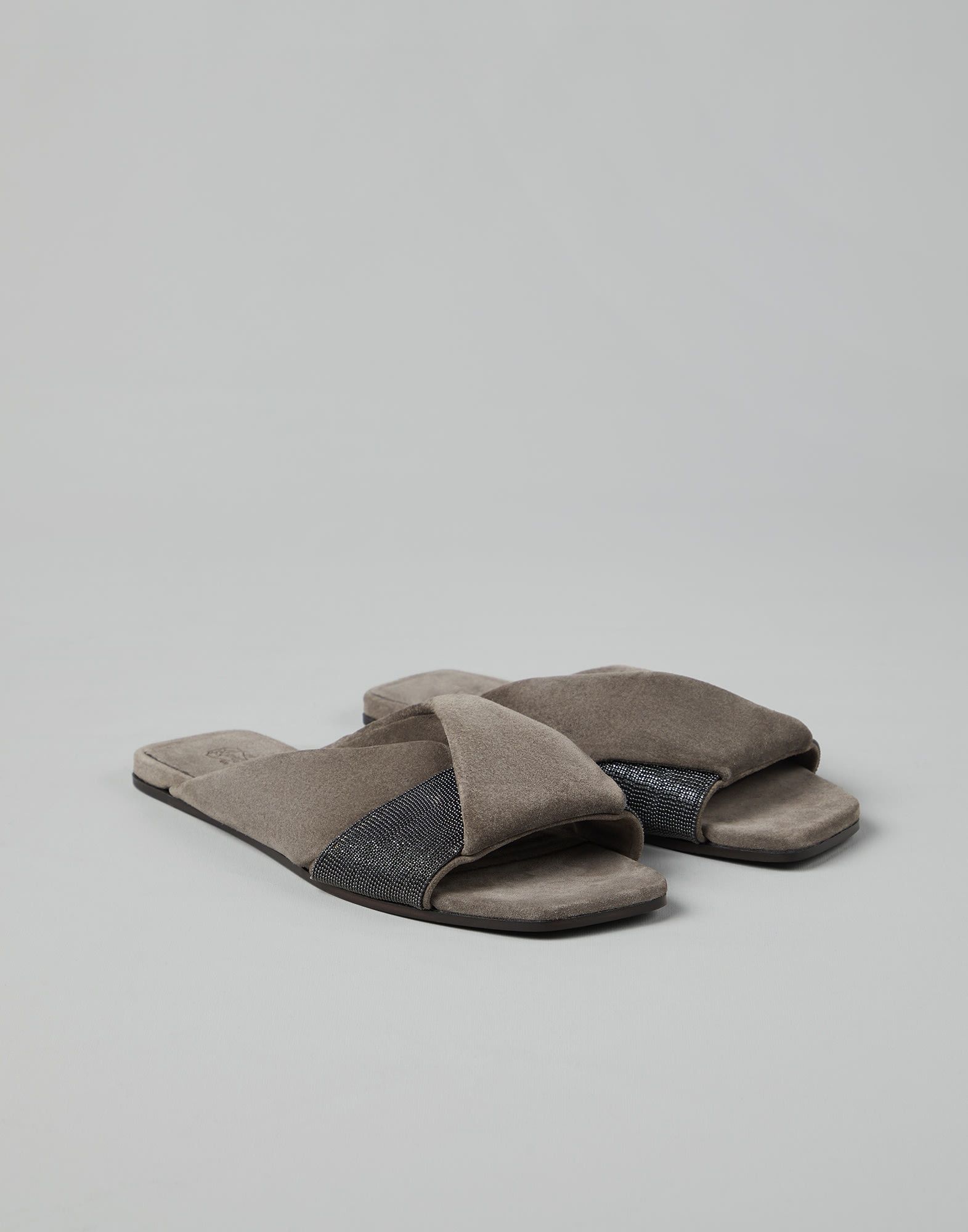 Brunello Cucinelli o1w1db10825 Slippers in Dark Grey Size US 9 / IT 39 - 1 Thumbnail