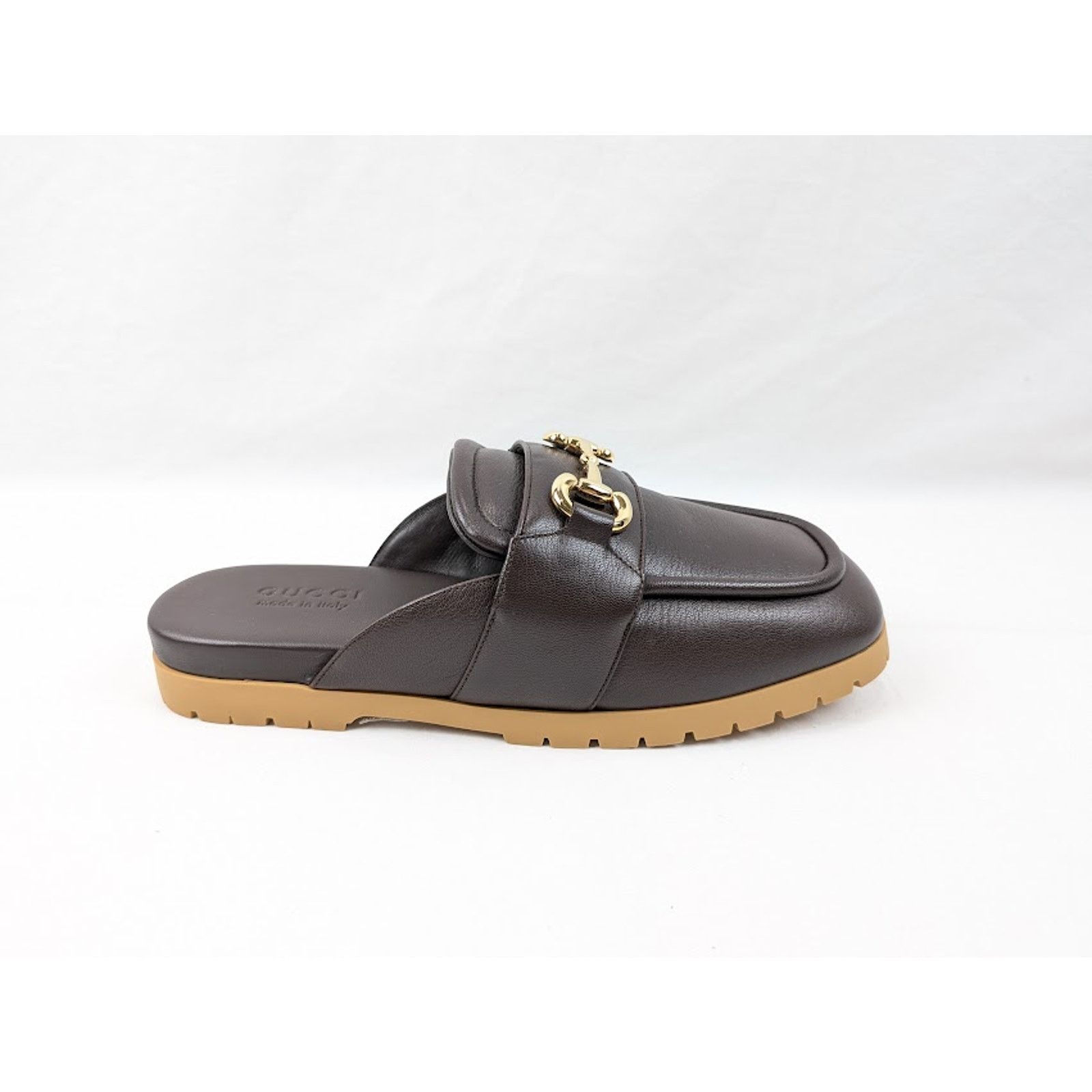 Gucci o1rshd1 Horsebit Open Back Loafers in Brown Size US 10 / EU 43 - 1 Thumbnail