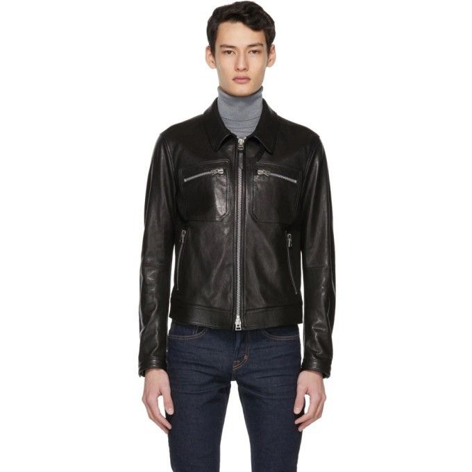 Tom Ford Tom Ford Icon Cafe Racer Leather Jacket (Black Calf) Size US S / EU 44-46 / 1 - 15 Thumbnail