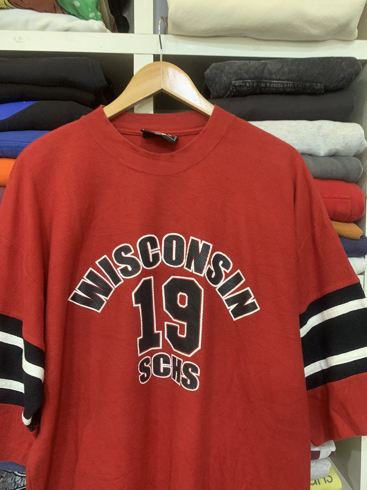 Vintage Vintage Wisconsin 19 SCHS Jersey Size US L / EU 52-54 / 3 - 5 Thumbnail
