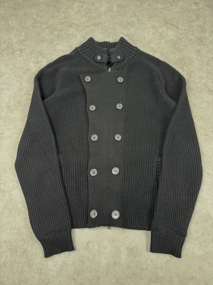 Daniele Alessandrini 2000s Daniele Alessandrini Black Wool Buttoned Zip Up Sweater Size US M / EU 48-50 / 2 - 5 Thumbnail