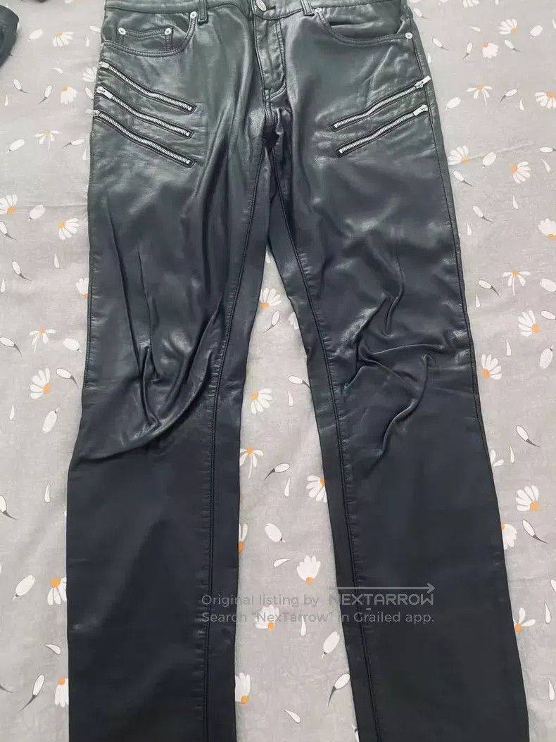 Saint Laurent Paris Five Zipper Leather Pants