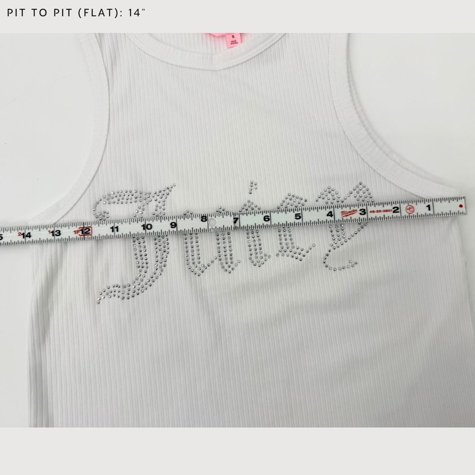 Juicy Couture Jeans Juicy Couture Rhinestone Logo Ribbed Tank Top Y2K White S Size S / US 4 / IT 40 - 5 Thumbnail