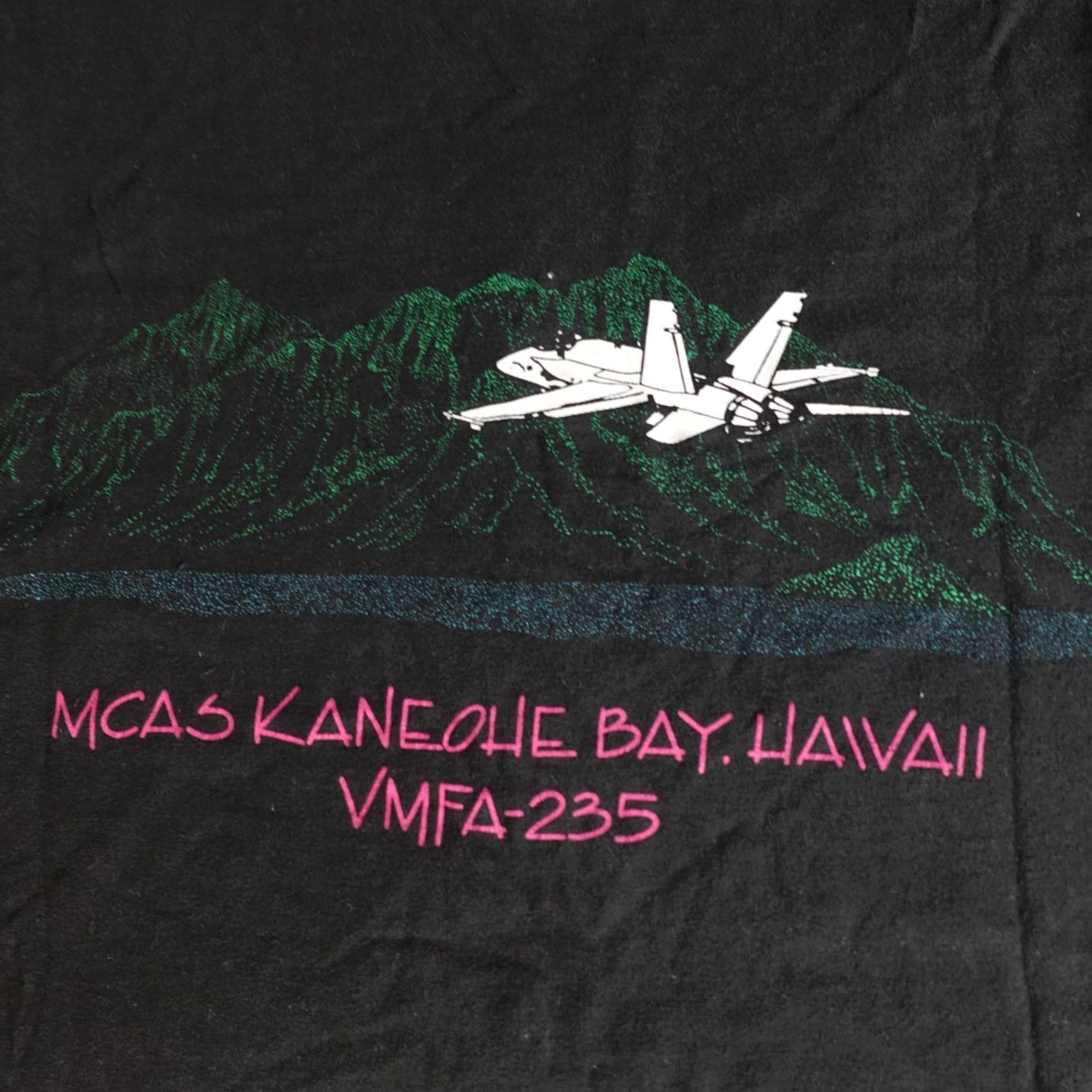 Vintage Death Angels Shirt Medium Black Double Sided VMFA-235 Hawaii Shirt Men M Black Cotton Jersey Graphic Print 90s Vintage? Size US M / EU 48-50 / 2 - 2 Thumbnail
