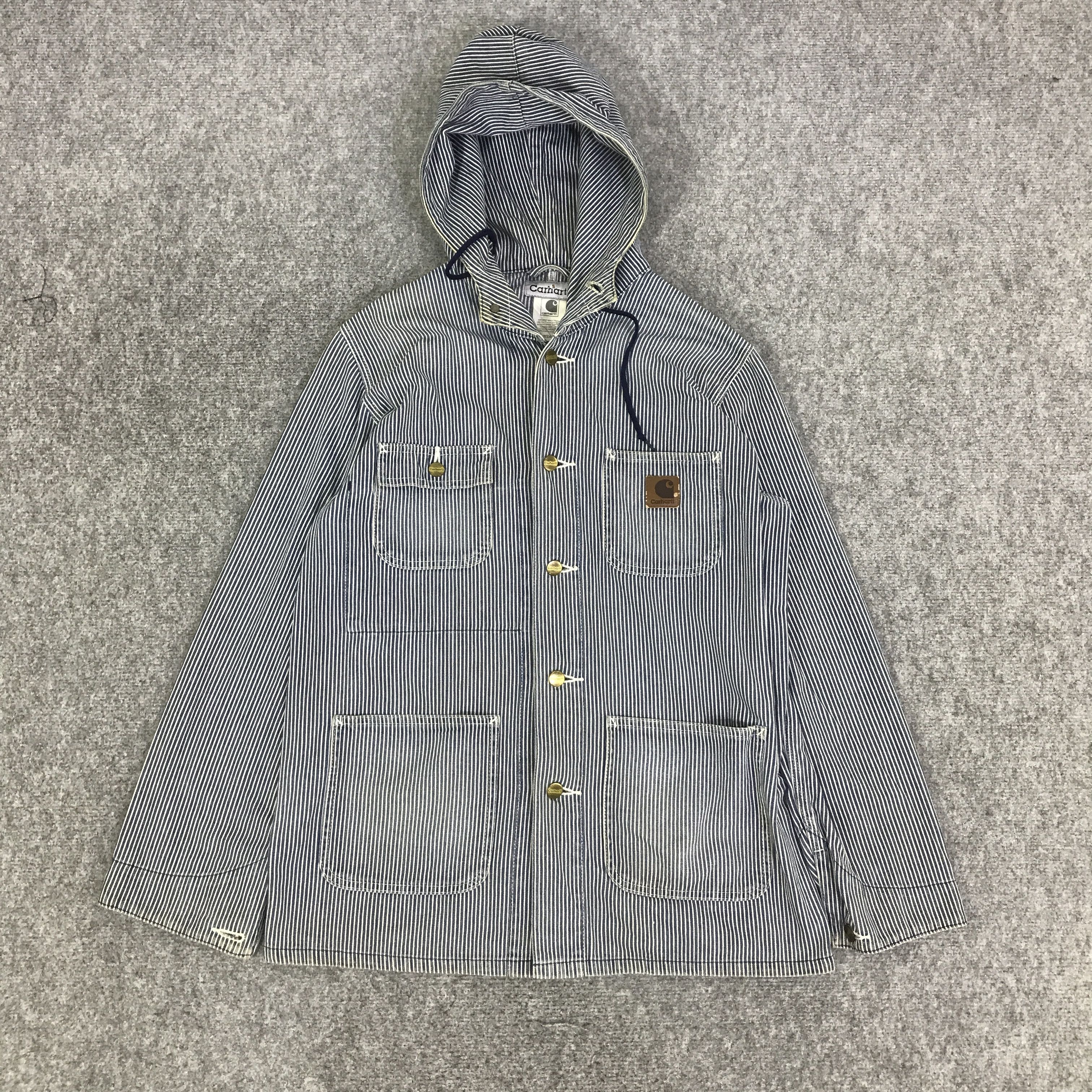 Carhartt CARHARTT INDIGO HICKORY HOODIE JACKET K80B4 Size US M / EU 48-50 / 2 - 1 Thumbnail