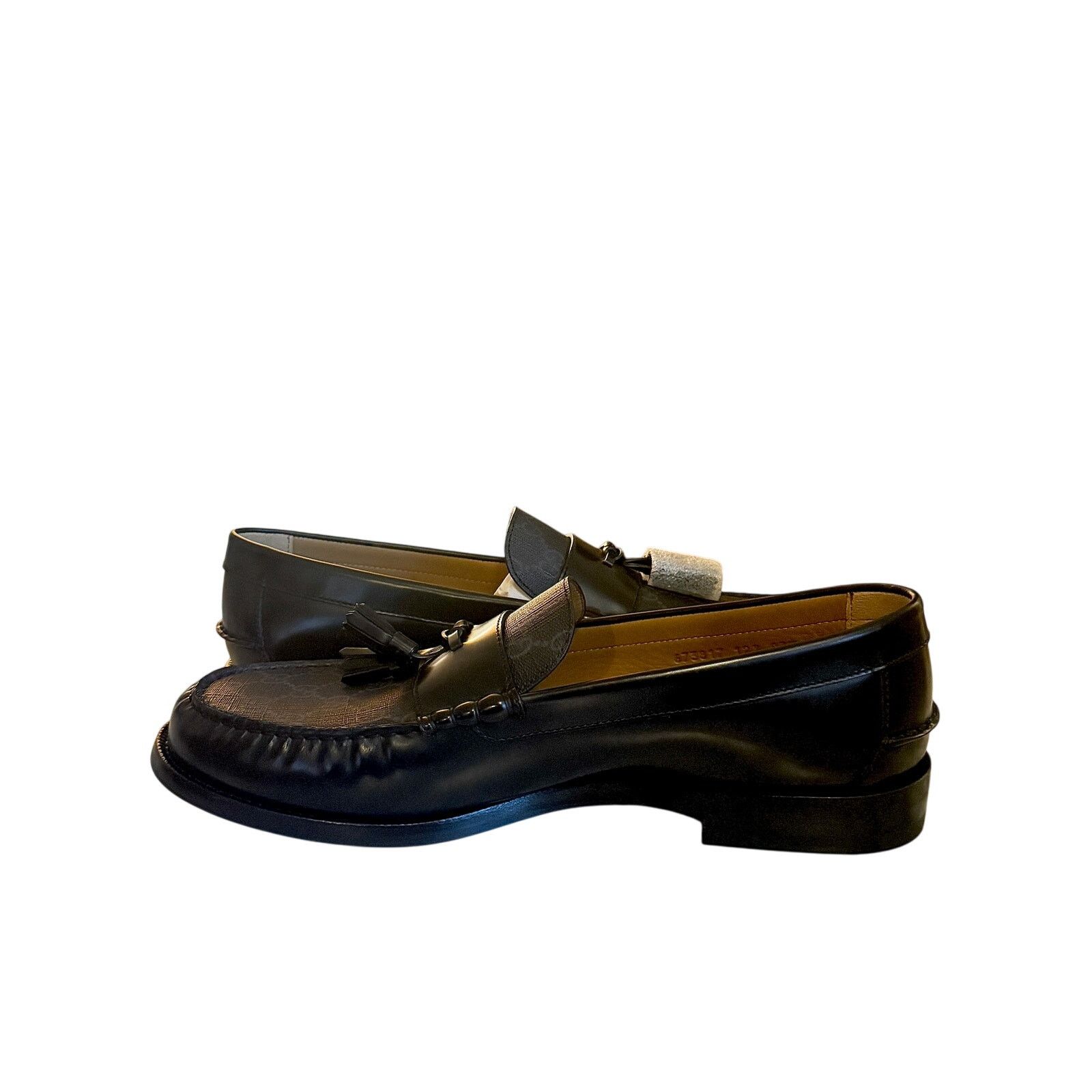 Gucci Gucci NWB Kaveh Supreme Black Leather Tassel Loafers Size US 13 / EU 46 - 2 Thumbnail