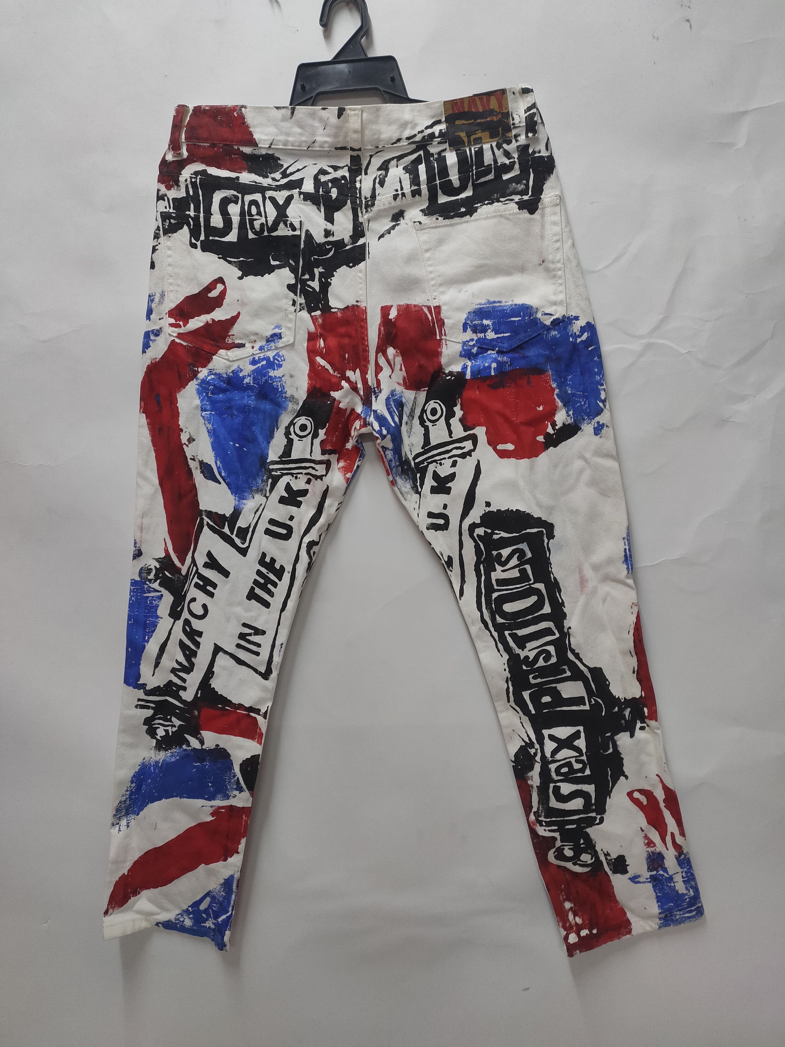 Seditionaries Rare!! Punk sex pistol custom jeans Size US 33 - 3 Thumbnail