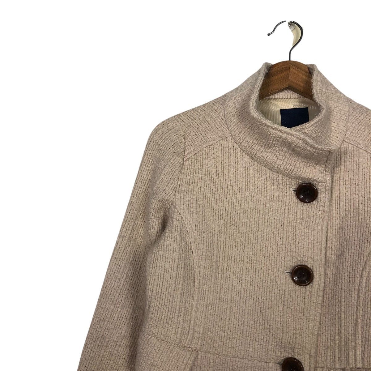 Japanese Brand 📌Asymmetrical Button Cropped Wool Jacket Ships Issey Miyake Size S / US 4 / IT 40 - 8 Thumbnail