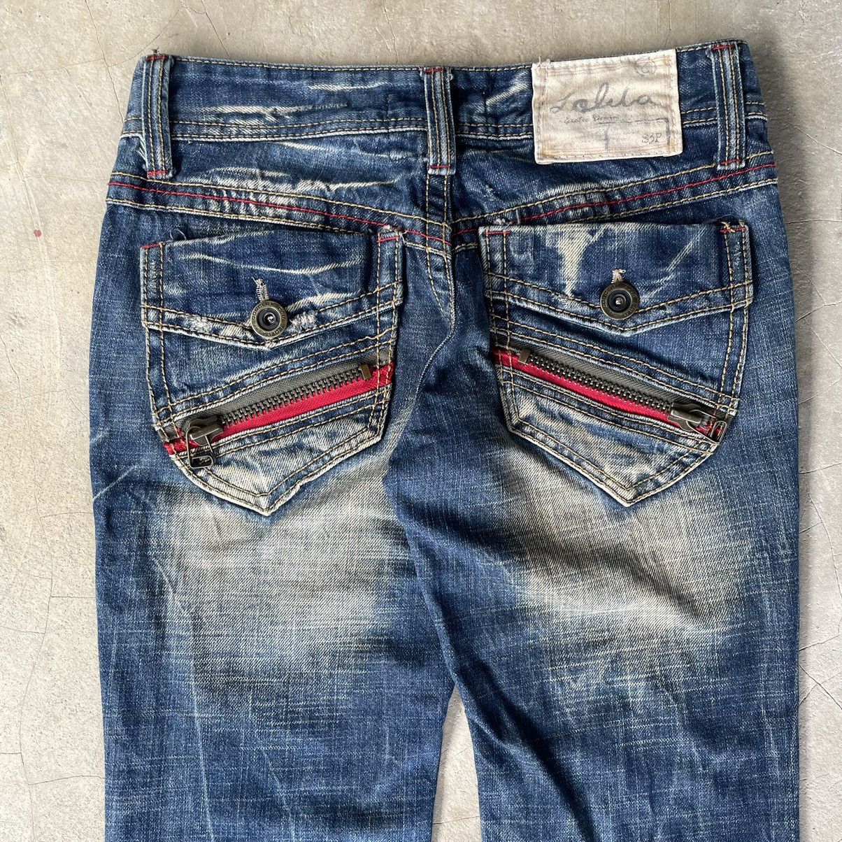 Hysteric Glamour 🇯🇵 LOLITA Flare Bootcut Mudwash Distressed Exotic Denim Jeans Size 29" - 19 Thumbnail