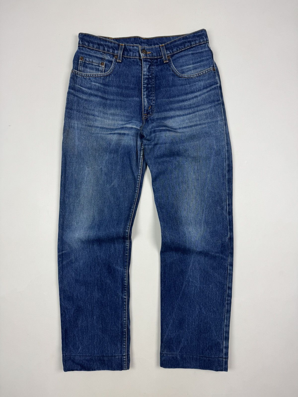 Levi's 1980’s Vintage Levi’s 565 Washed Denim Leather Tab Jeans Size US 33 - 1 Thumbnail