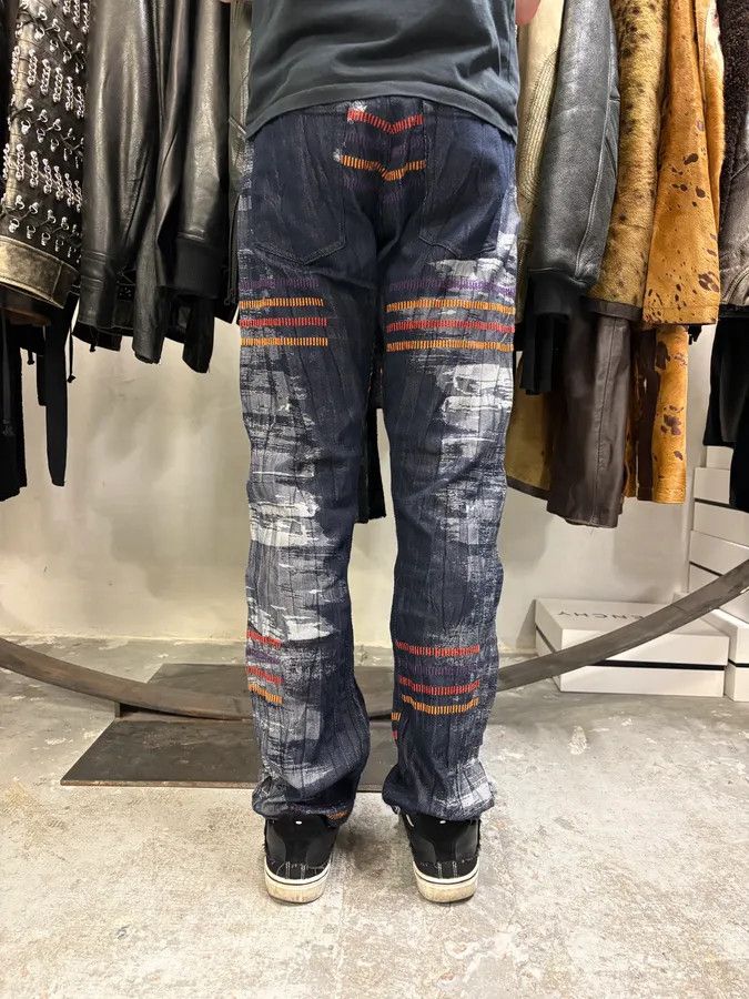 Issey Miyake 2000s Issey Miyake Navy & Grey Color Stripes Relief Pants Size US 30 / EU 46 - 4 Thumbnail