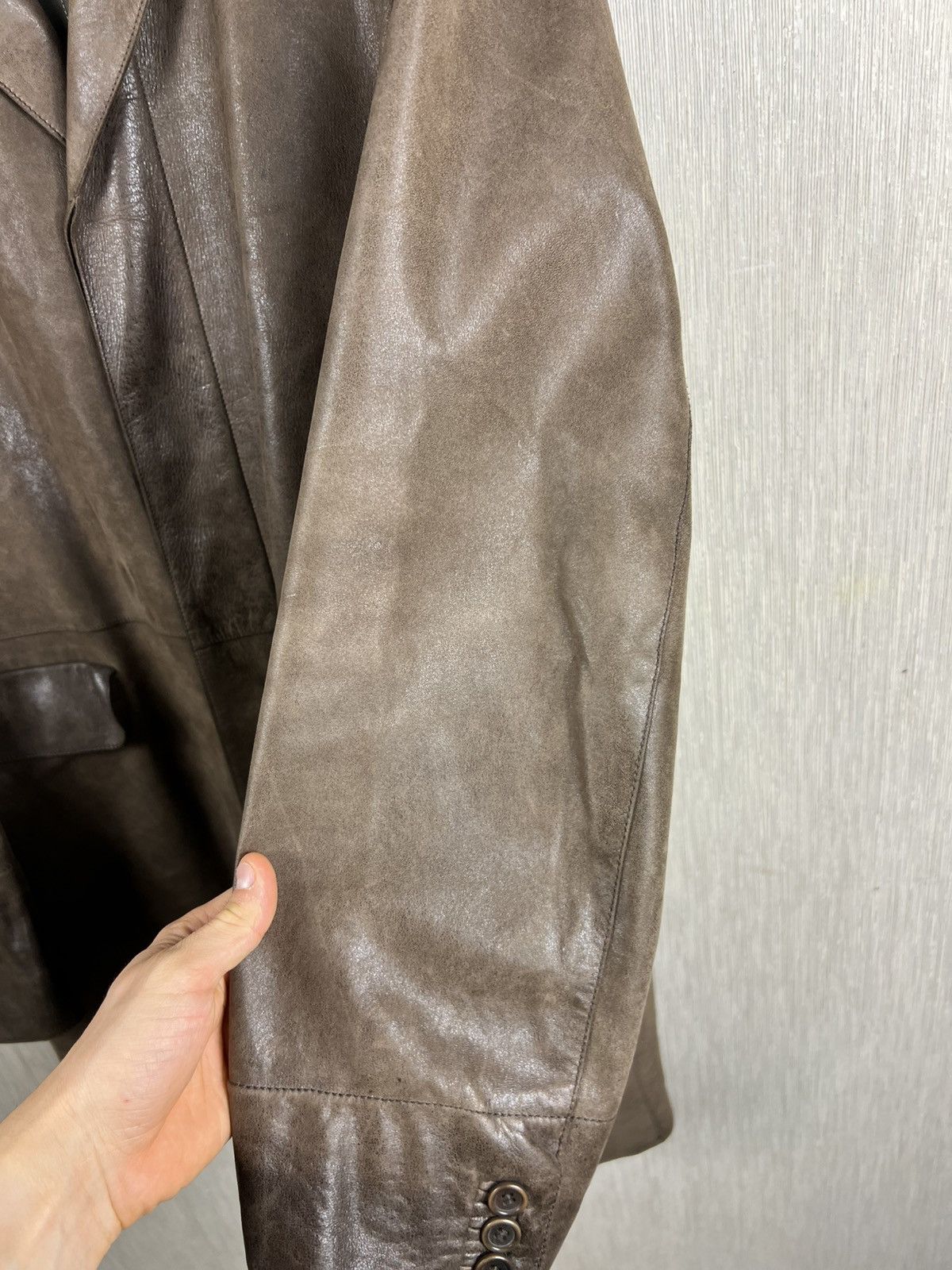 Kenzo Vintage Kenzo leather long coat distressed jacket Size US XL / EU 56 / 4 - 9 Thumbnail