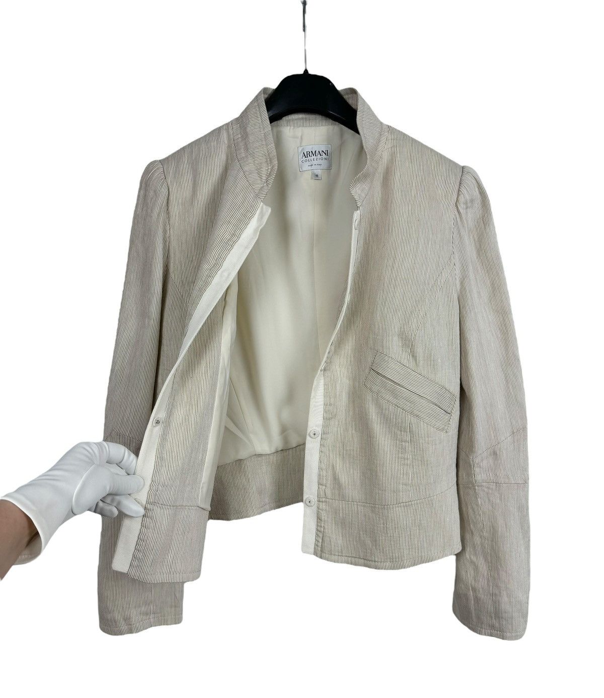 Armani Collezioni Armani Collezioni Striped Linen Jacket size 48 Size XL / US 12-14 / IT 48-50 - 9 Thumbnail