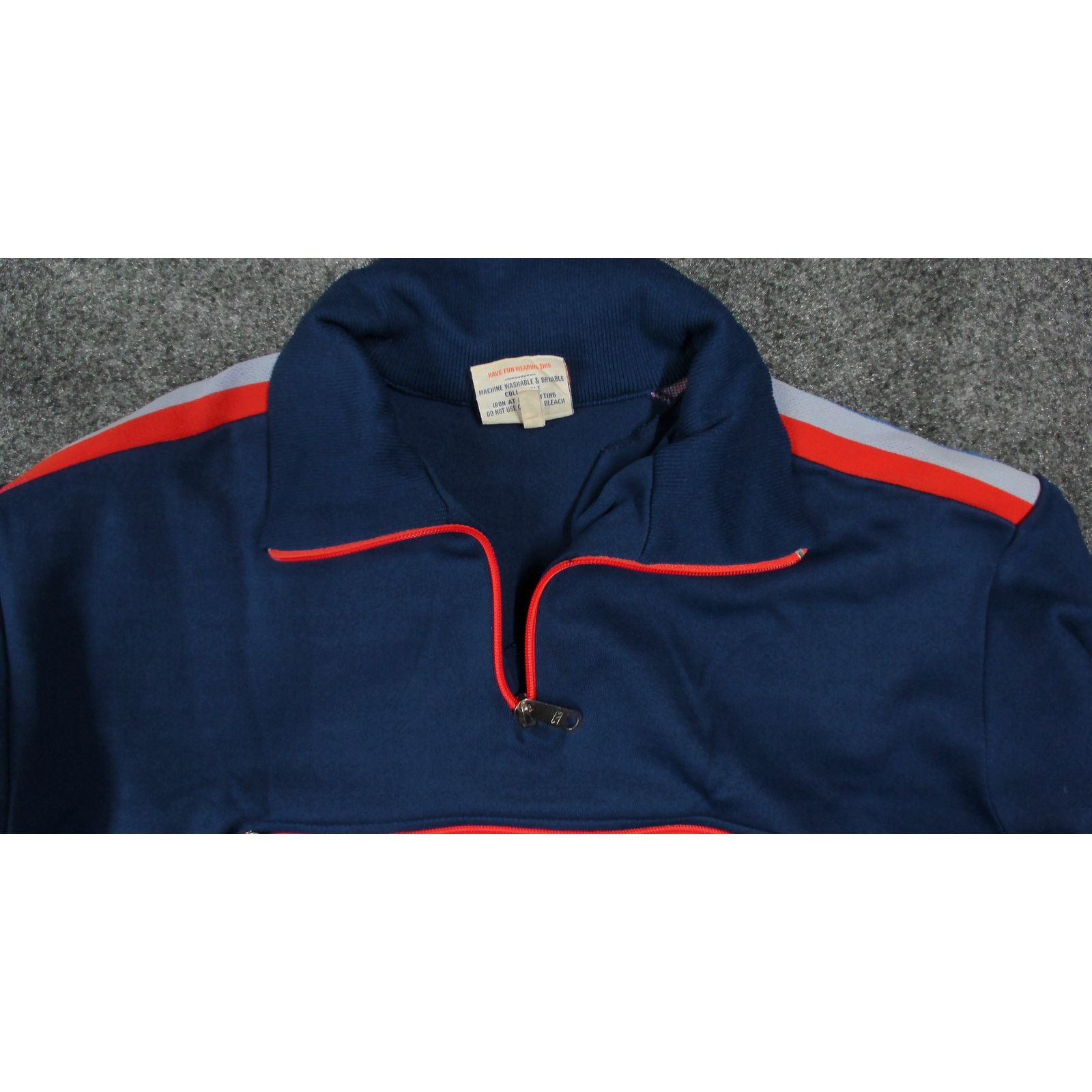 Vintage 80s Nylon Racing Stripe Quarter-Zip Pullover Track Jacket Size US M / EU 48-50 / 2 - 8 Thumbnail