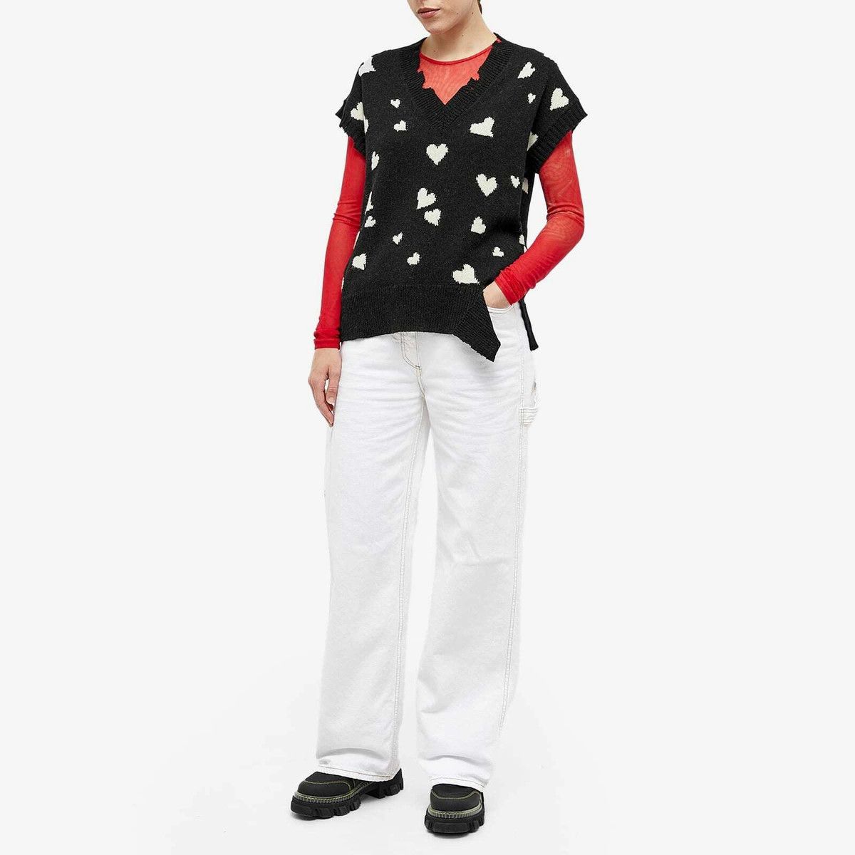 Marni o1y1125 Short Sleeves Sweater in Black/White Size S / US 4 / IT 40 - 5 Thumbnail