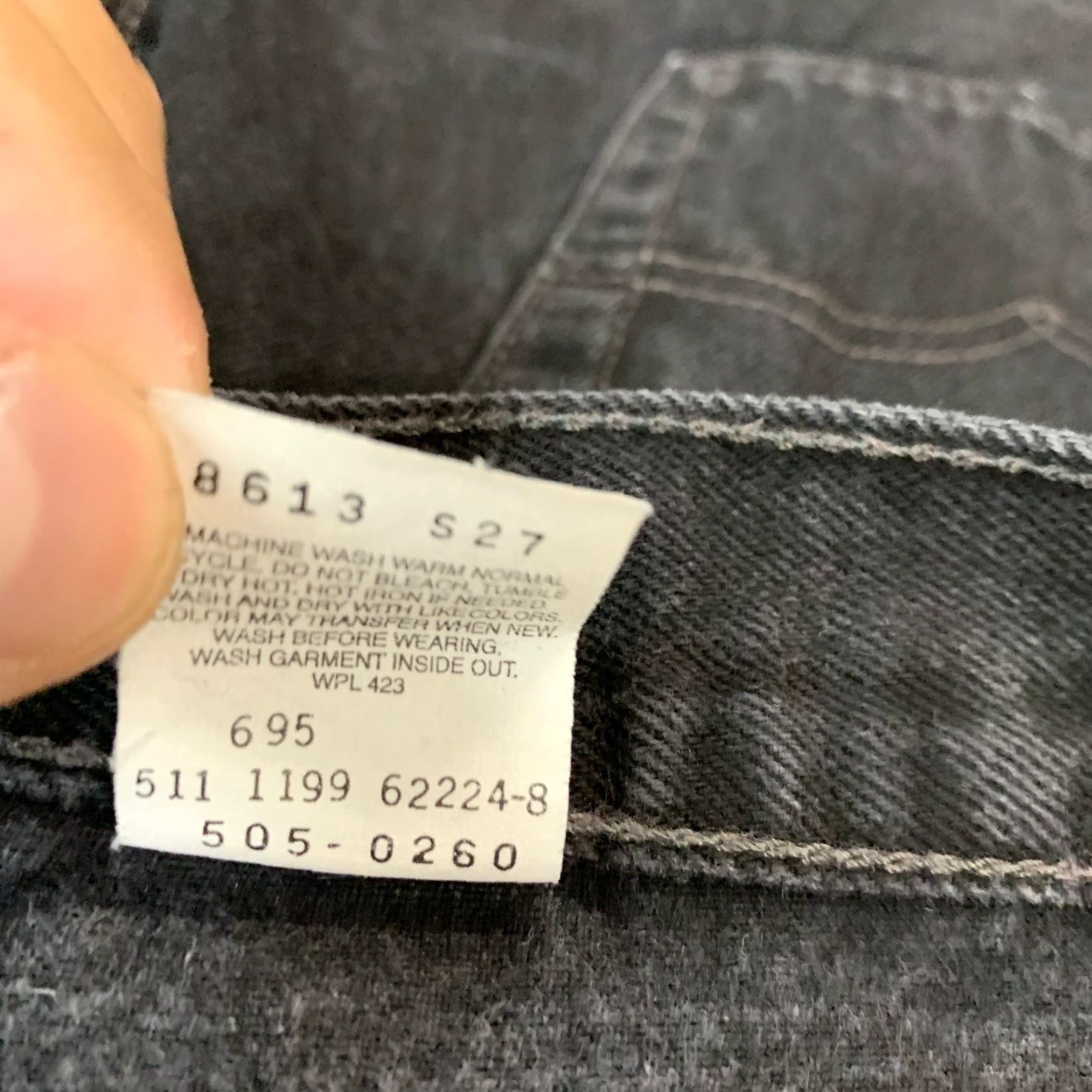 Levi's VINTAGE Levi's 505 Jeans Mens 32x29 Regular Straight 90s Made USA White Denim 5-Pocket Mens jeans Size US 32 / EU 48 - 4 Thumbnail