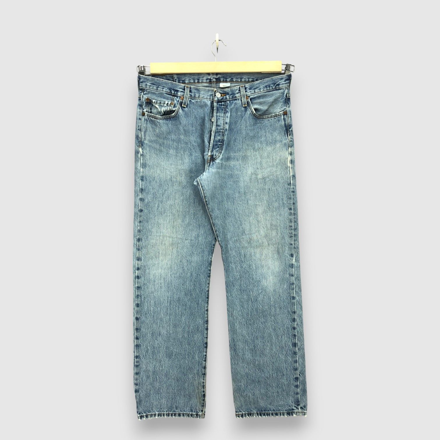 Levi's Y2K Levis 501 Distressed Jeans Levi's Faded Light Wash Denim Size US 36 / EU 52 - 1 Thumbnail