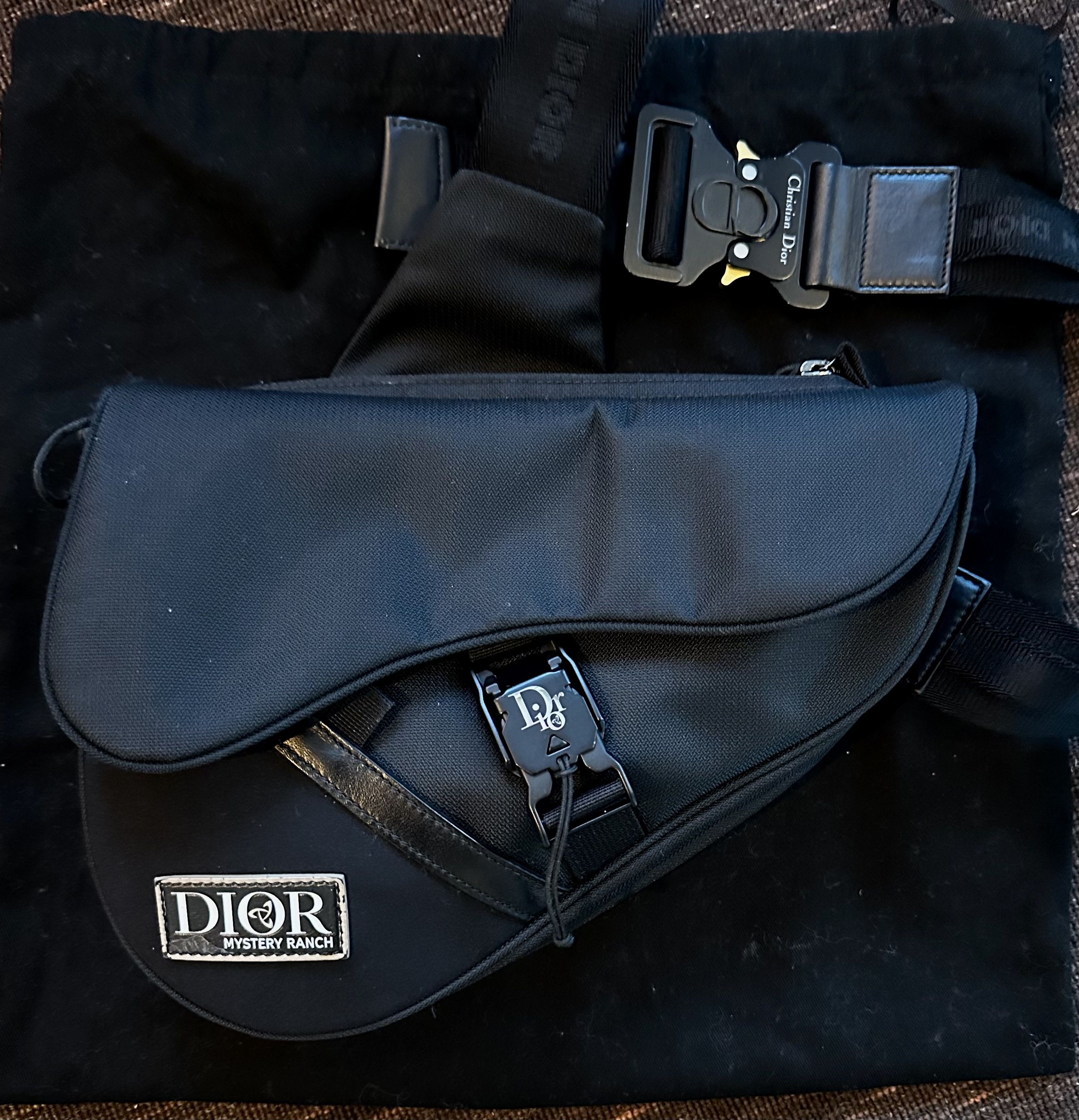 Dior X Mystery Ranch Limited Edition Saddle Bag in Black, Men's