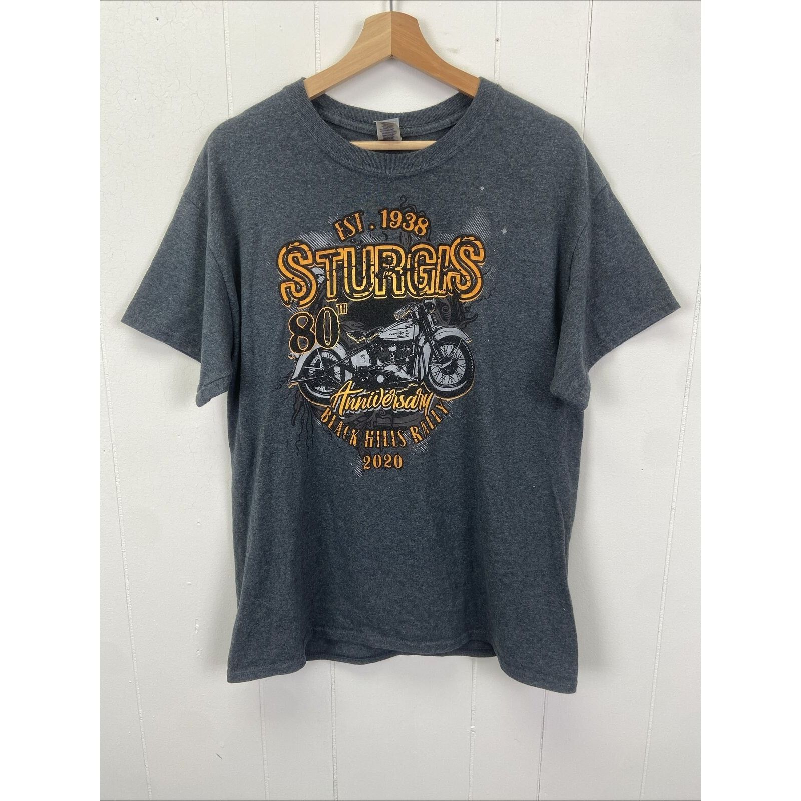 Gildan Sturgis 2020 Black Hills 80th Motorcycle T-Shirt Size Large Size US L / EU 52-54 / 3 - 1 Thumbnail