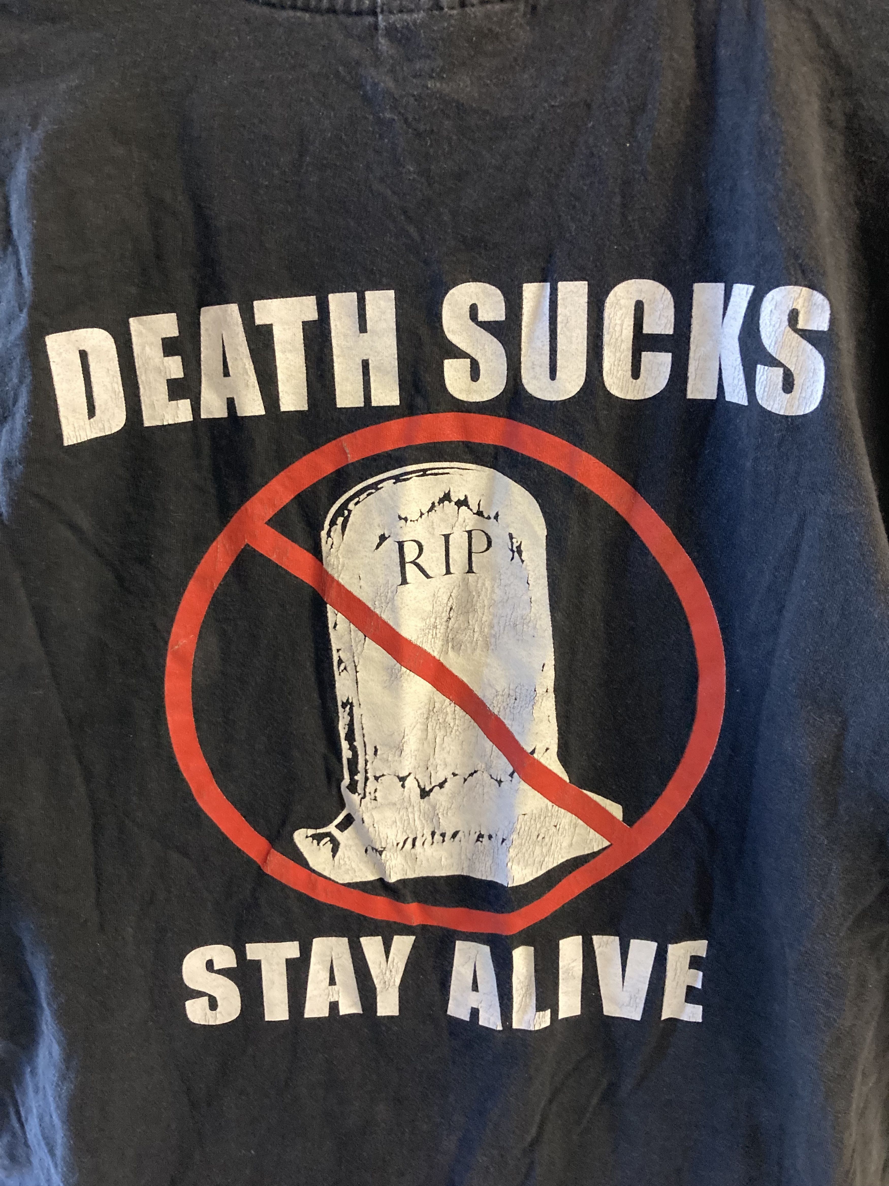 Band Tees Vintage Death Sucks Stay Alive Tee Size US XL / EU 56 / 4 - 6 Thumbnail