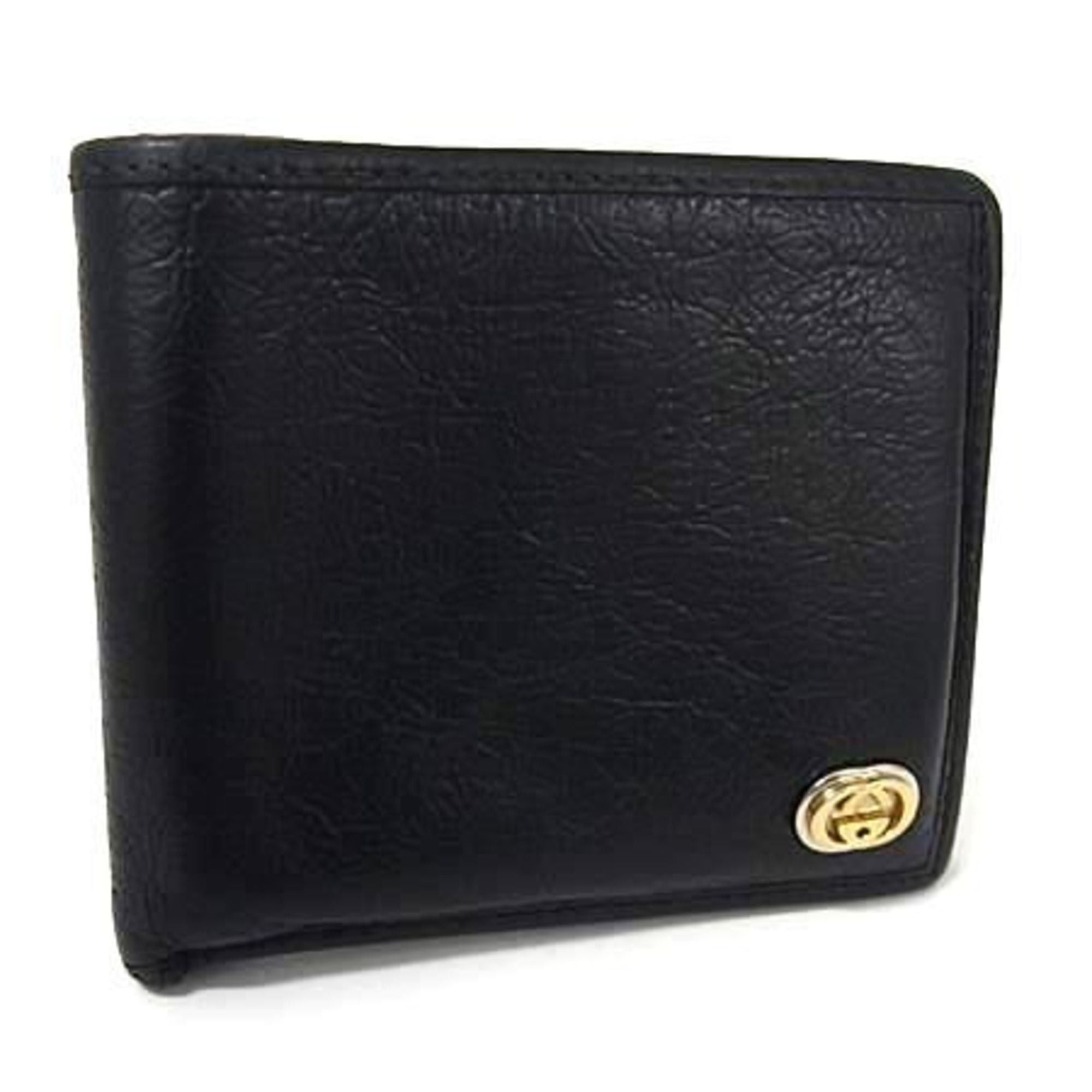Gucci GUCCI Interlocking G Wallet 575985 Black Leather Men's Bifold Size ONE SIZE - 1 Thumbnail