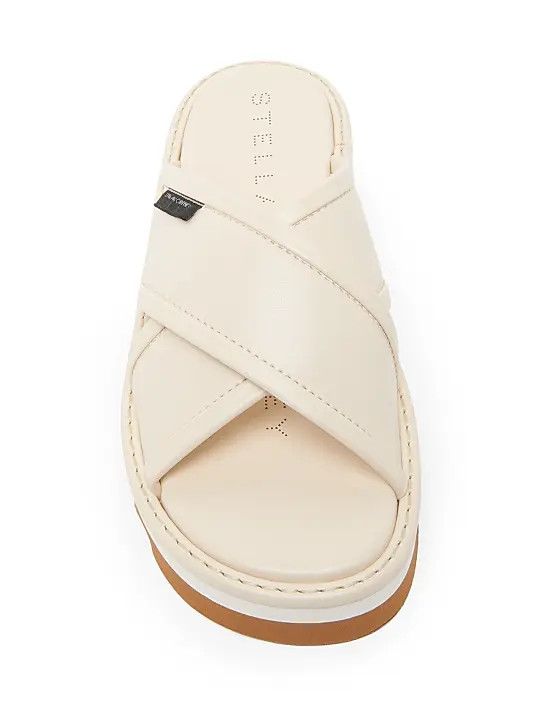 Stella McCartney os11x1225 Sneak-Elyse 50MM Platform Slides in Cream Size US 9 / IT 39 - 4 Thumbnail
