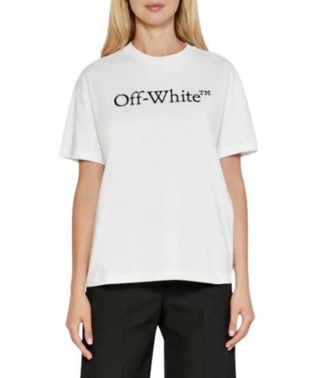 Off-White o1y1225 Crewneck T-Shirt in White Size XXS / US 00 / IT 34 - 1 Thumbnail