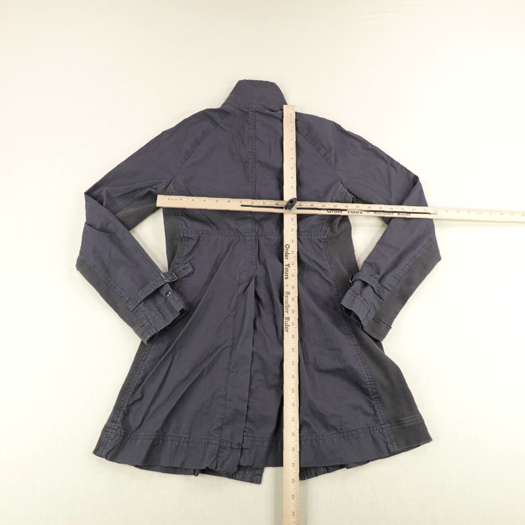 Free People VINTAGE Free People Women's Military Jacket Long Boho Gray Size 8 Outdoor Utility Size M / US 6-8 / IT 42-44 - 4 Thumbnail