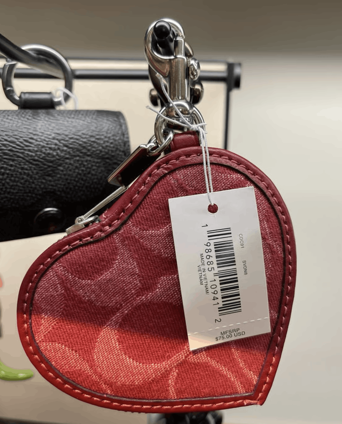 Coach Heart Bag Charm In Signature Denim CDC91 Size ONE SIZE - 2 Thumbnail