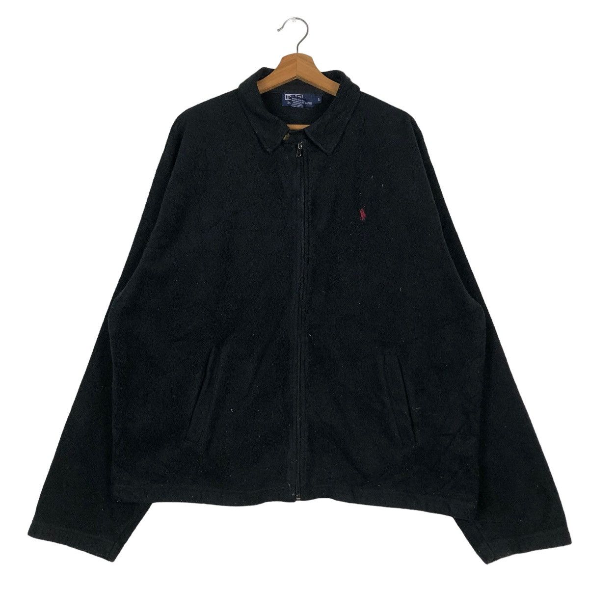 Polo Ralph Lauren 🔥BLACK VINTAGE FLEECE JACKET ZIPPER POLO RALPH LAUREN Size US L / EU 52-54 / 3 - 1 Thumbnail