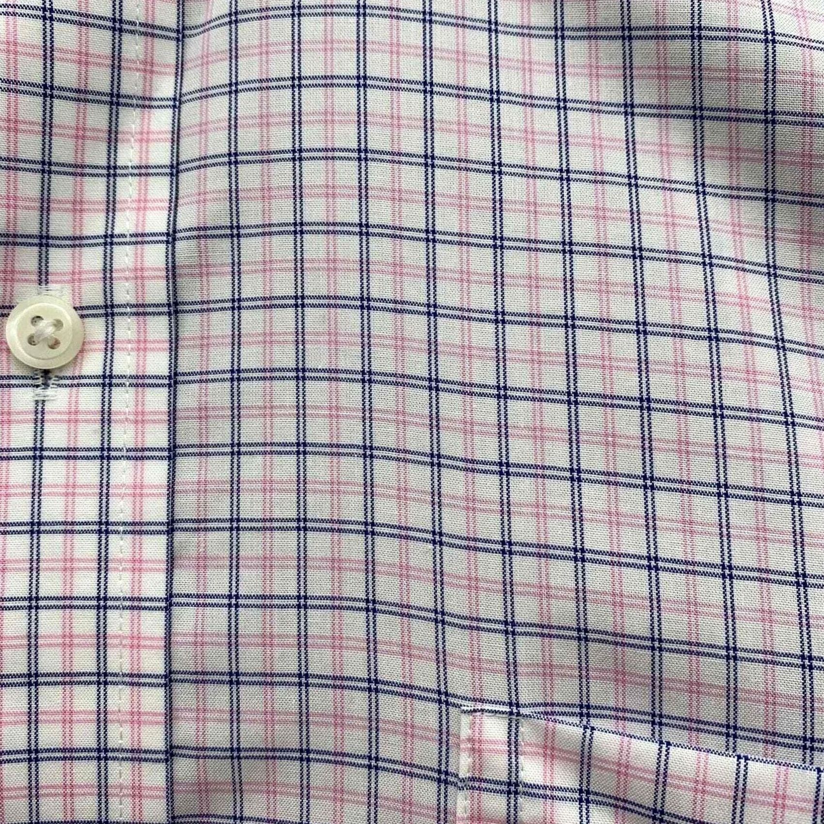 Ralph Lauren Lauren Ralph Lauren Mens Dress Shirt 15.5 32/33 Pink Blue Check Spread Collar Size 40R - 2 Thumbnail