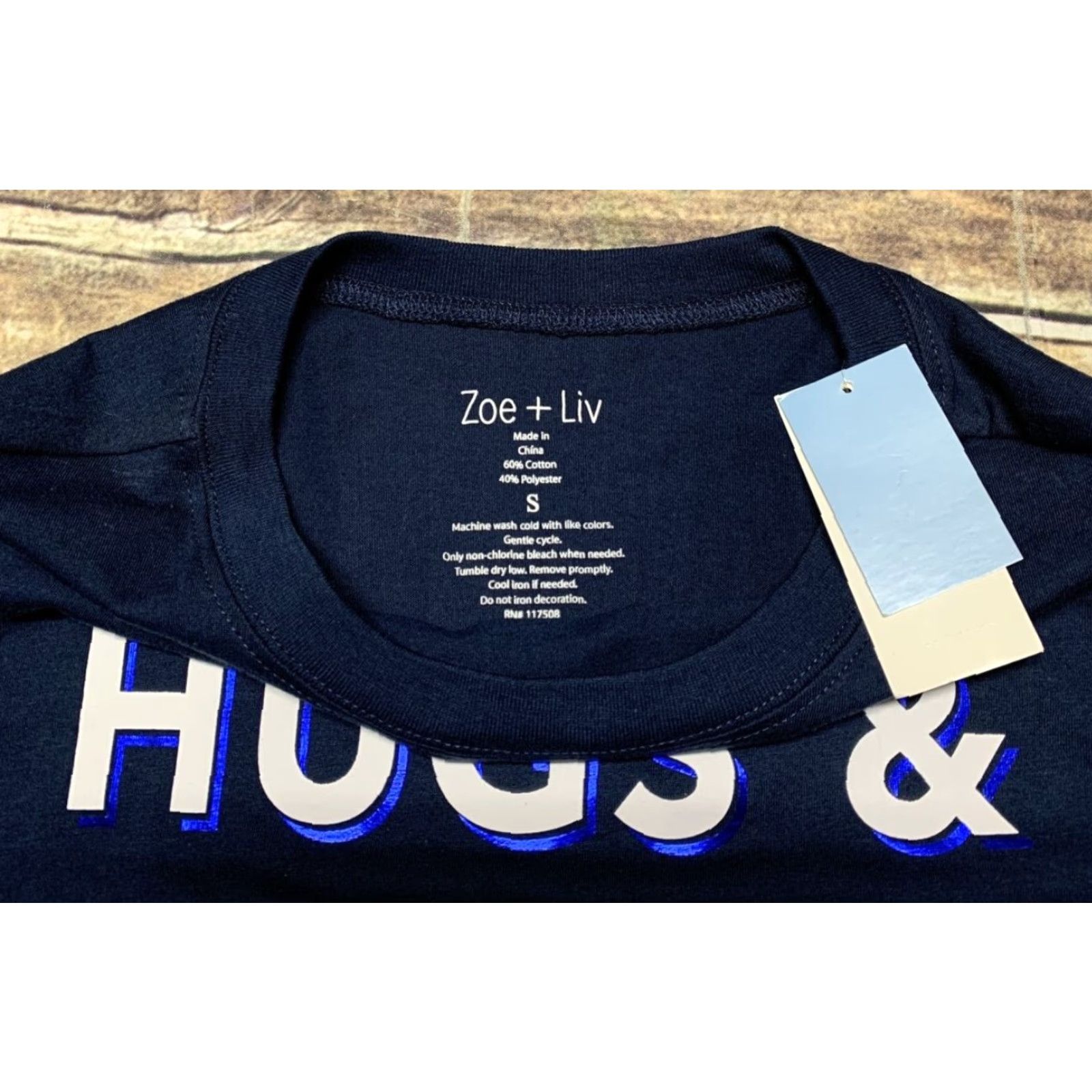 Vintage Zoe + Liv T-Shirt Size Small Long Sleeve Blue White Hugs & Knishes NEW Womens Shirt S Blue Size S / US 4 / IT 40 - 3 Thumbnail