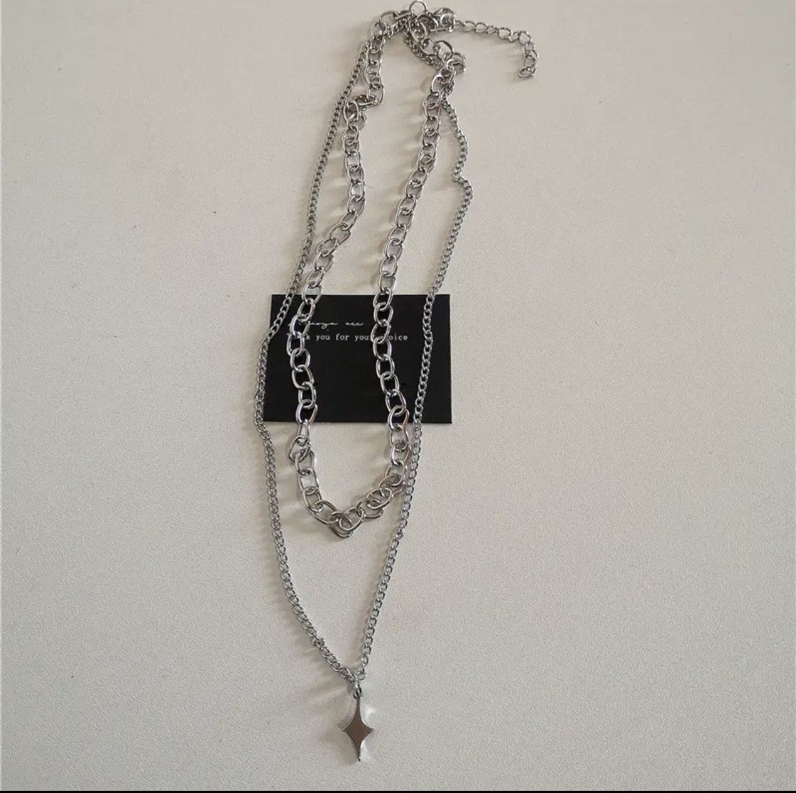 Jewelry Star Chain Necklace Punk Gothic Chrome Rock Size ONE SIZE - 6 Thumbnail