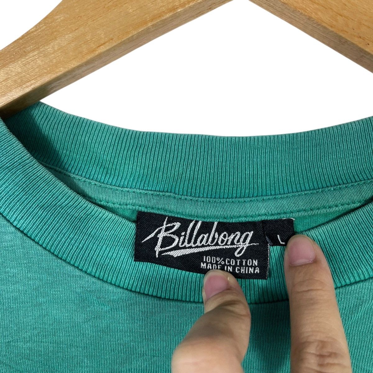 Billabong Billabong Australia 73 Long Sleeve T-Shirt Green Spellout Size US L / EU 52-54 / 3 - 3 Thumbnail