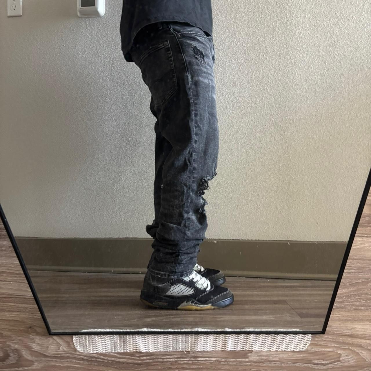 Japanese Brand Crazy Vintage Y2K/2000s Grunge Black Distressed Skinny Denim Jeans! 32x33 Size US 32 / EU 48 - 2 Thumbnail