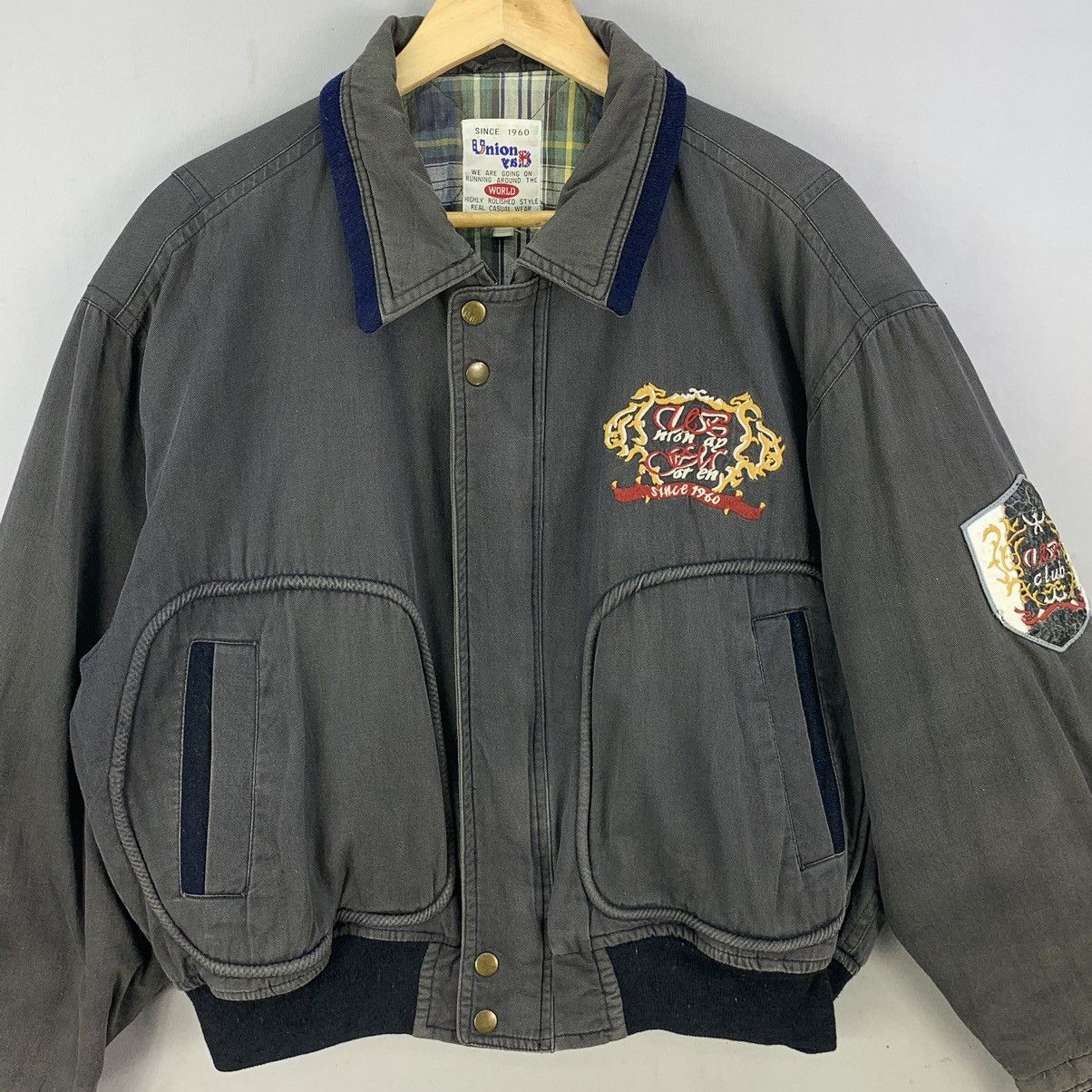 Japanese Brand Vintage 90s Union Patches Zipper Bomber Jacket Size US L / EU 52-54 / 3 - 3 Thumbnail