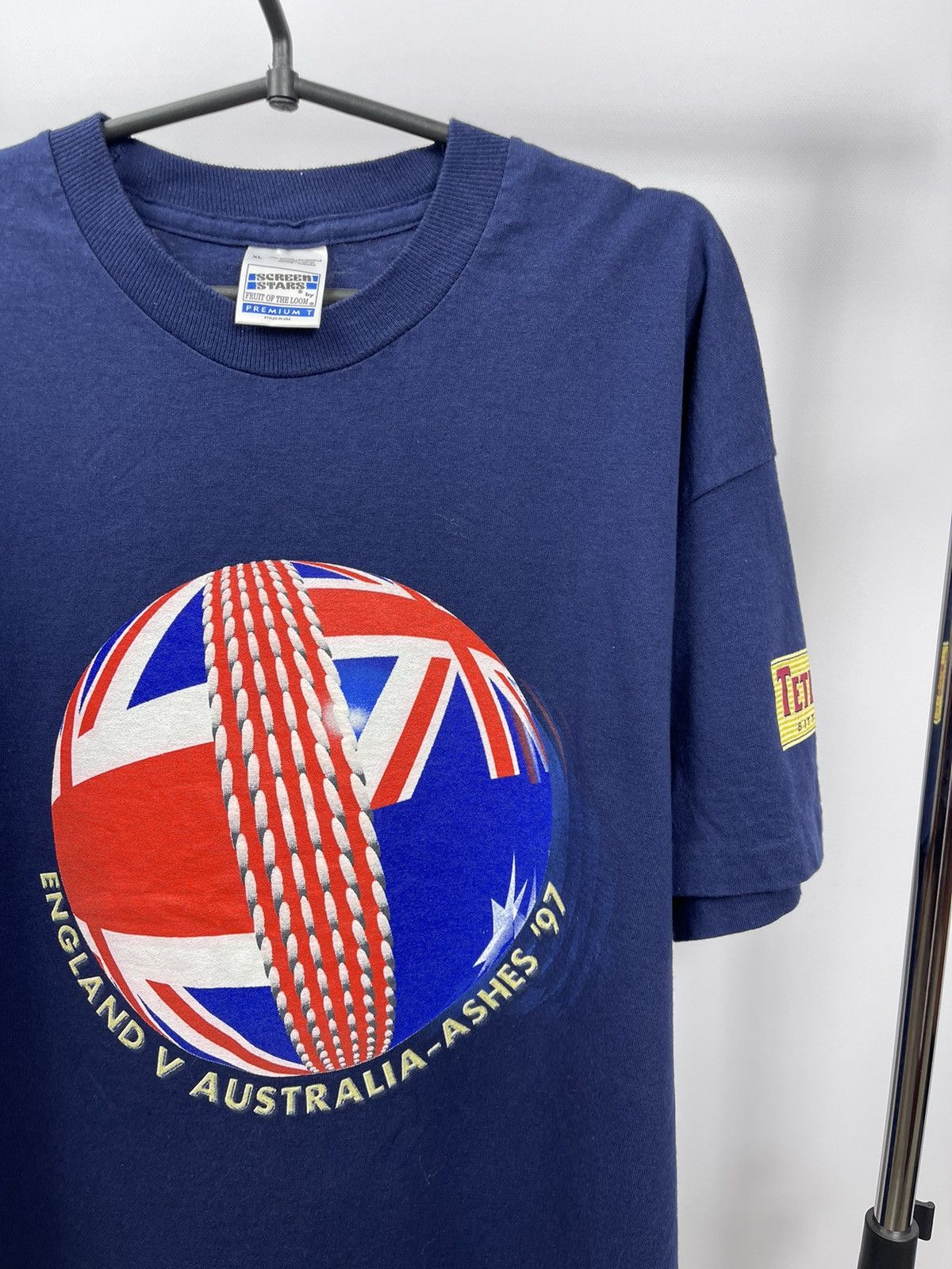 Band Tees × Vintage Vintage Size XL The Ashes Cricket Tetley’s 1997 Blue T-Shir Size US XL / EU 56 / 4 - 2 Thumbnail