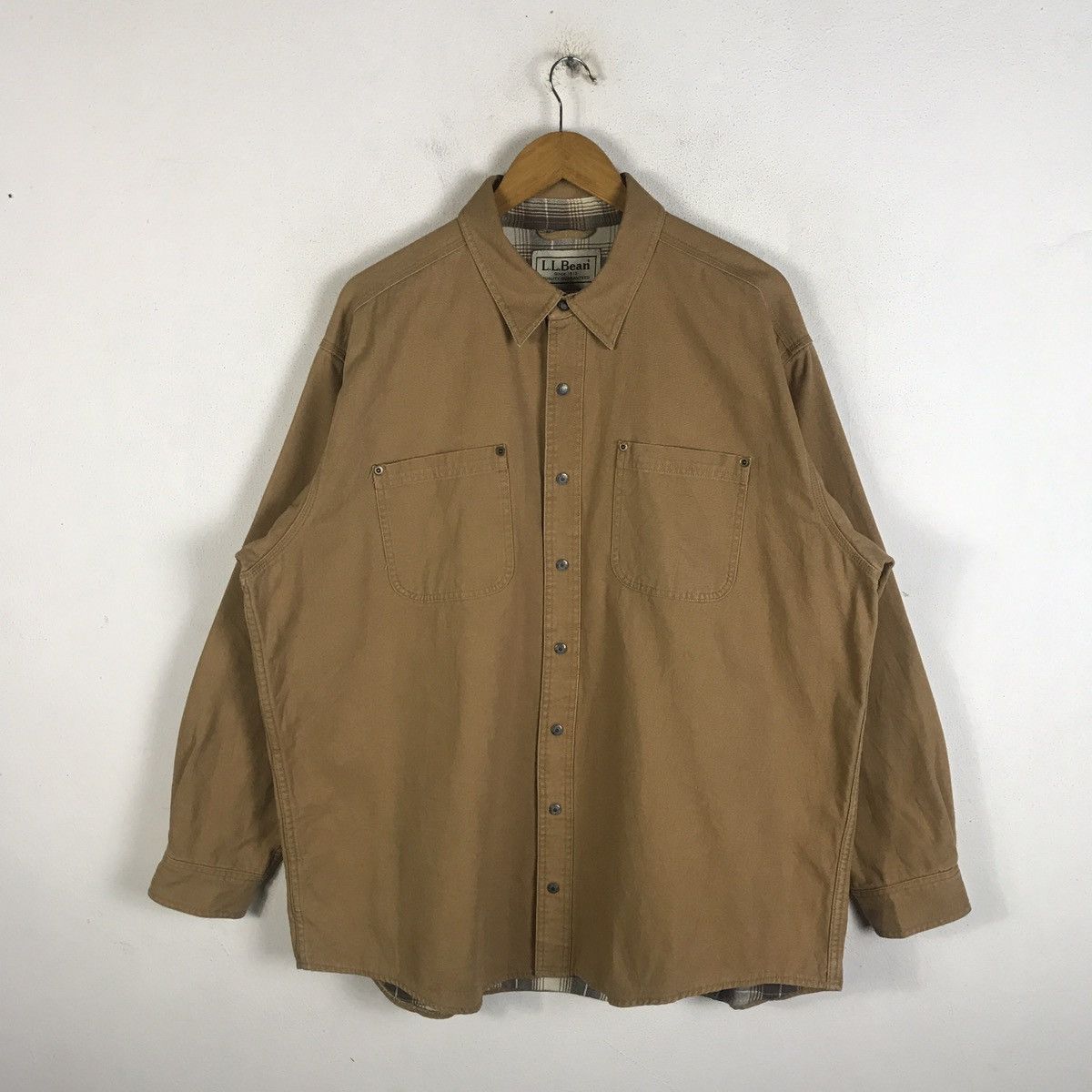 L.L. Bean × Vintage 🔥Rare🔥Vintage L.L. Bean Duck Canvas Chore Shirt Size US XL / EU 56 / 4 - 1 Thumbnail