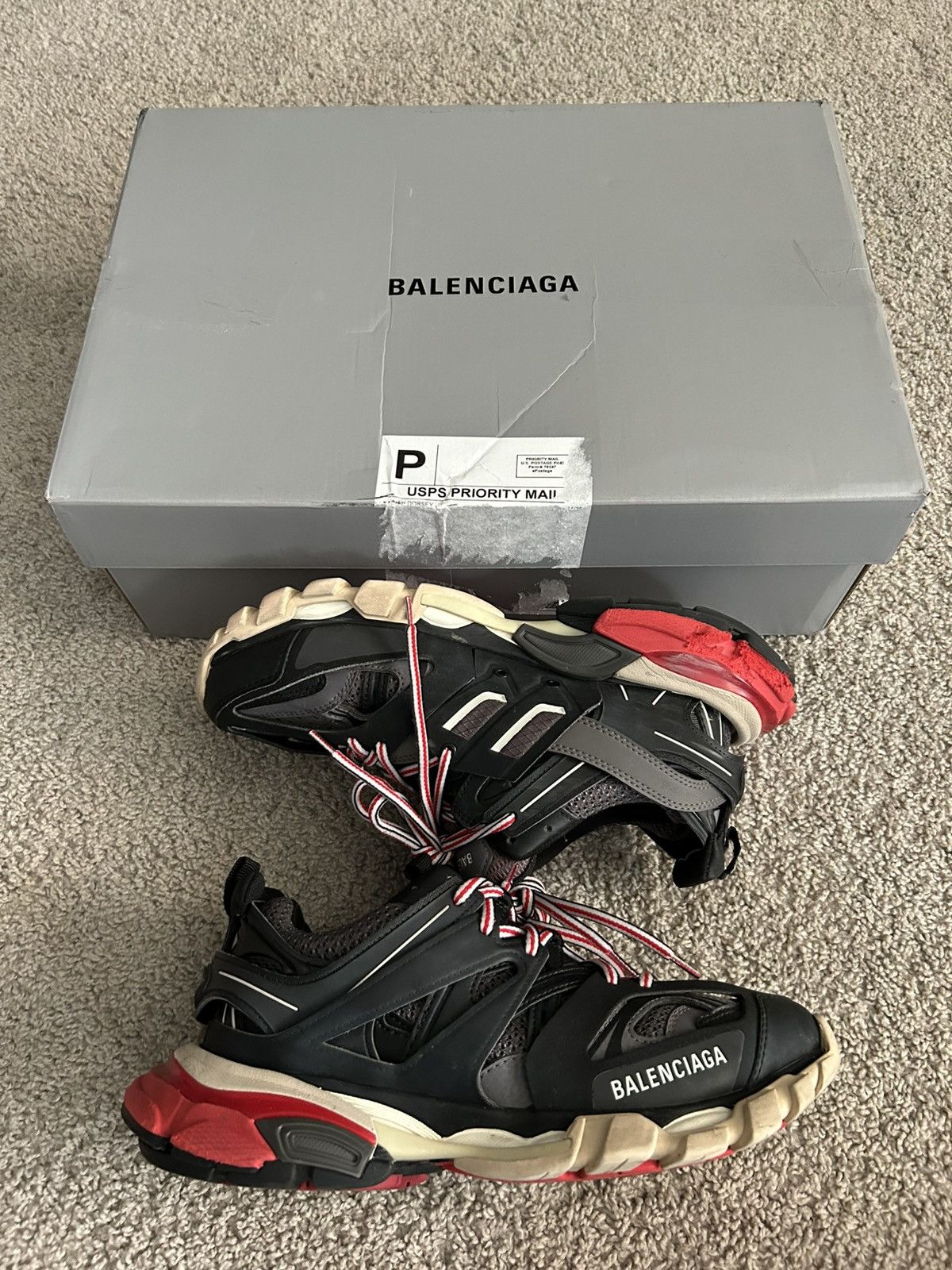 Balenciaga Track Trainer ‘Black Red’ Size 7