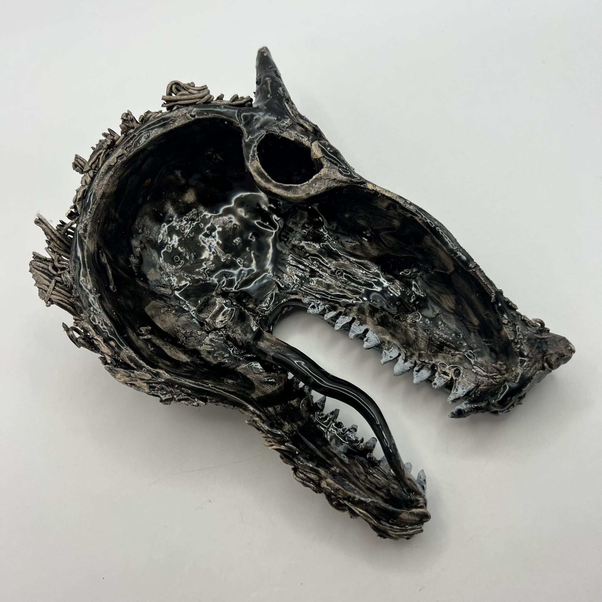 Vintage Art Ceramic Figurine Statue Wolf Mask Handmade Wall Hanging Size ONE SIZE - 5 Thumbnail