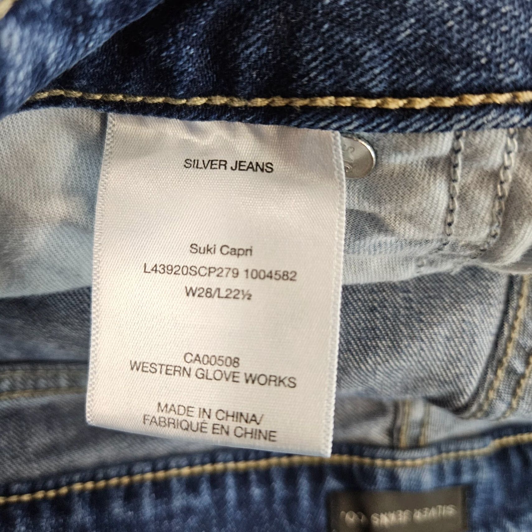 Silver Jeans Co. Silver Jeans Suki Capri Jeans Womens 28 Blue Low Rise Cotton Blend Denim 28 Inseam 22.5 Vintage No Mens Womens Girls Size 28" / US 6 / IT 42 - 7 Thumbnail