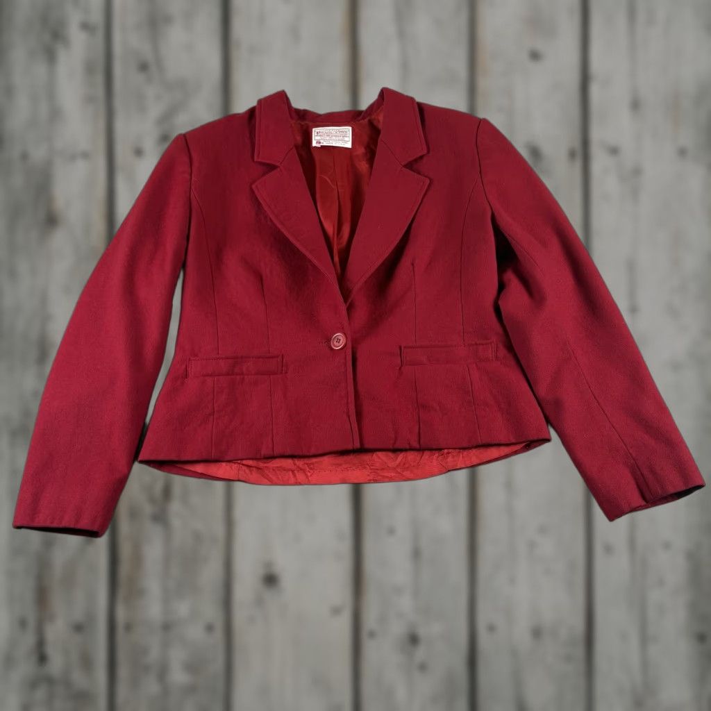 Pendleton VINTAGE Pendleton Blazer Womens Petite Red Wool Jacket Single Button Made USA 90s Size M / US 6-8 / IT 42-44 - 1 Thumbnail