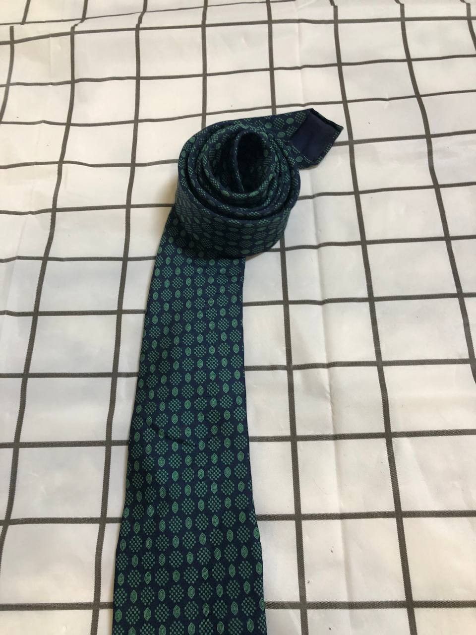 Cerruti 1881 Vintage silk tie | Cerruti 1881 | green with diamond print Size ONE SIZE - 3 Thumbnail
