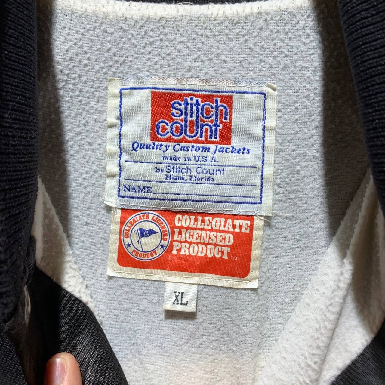 Vintage 🔥 Vintage 90s Miami Hurricanes by Stitch Count Satin Jacket Size US XL / EU 56 / 4 - 12 Thumbnail