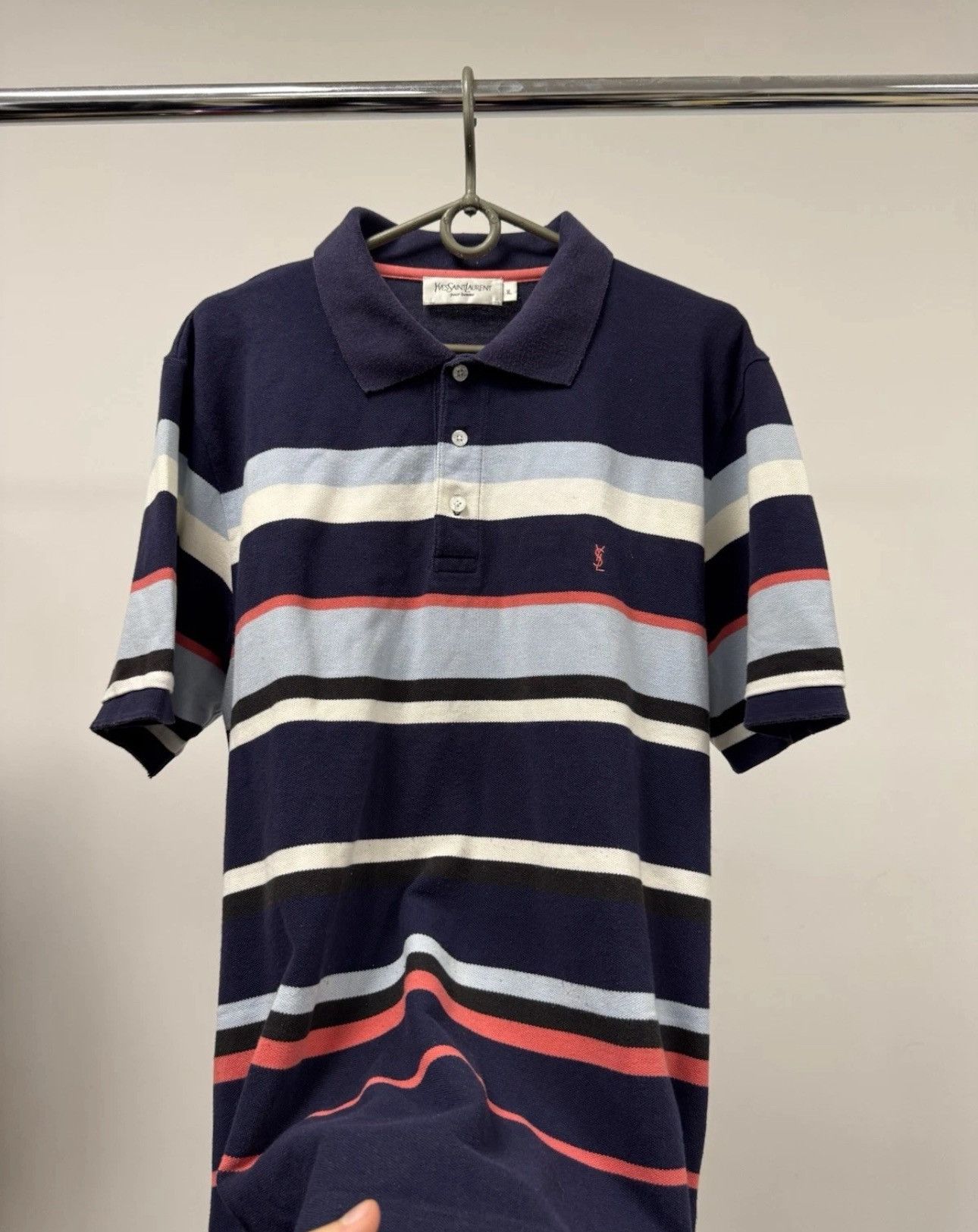 Yves Saint Laurent Yves Saint Laurent YSL Polo Vintage Striped Shirt Size XL Size US XL / EU 56 / 4 - 3 Thumbnail